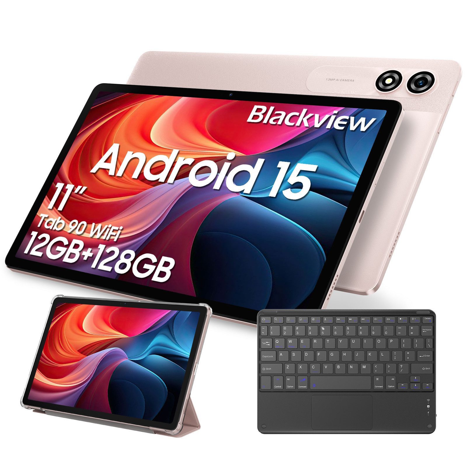 blackview Tab90wifi Android 15 incl. Tastatur/Stift Tablet (11", 128 GB, Android 15, 13MP Rückkamera, 8200mAh Akku)