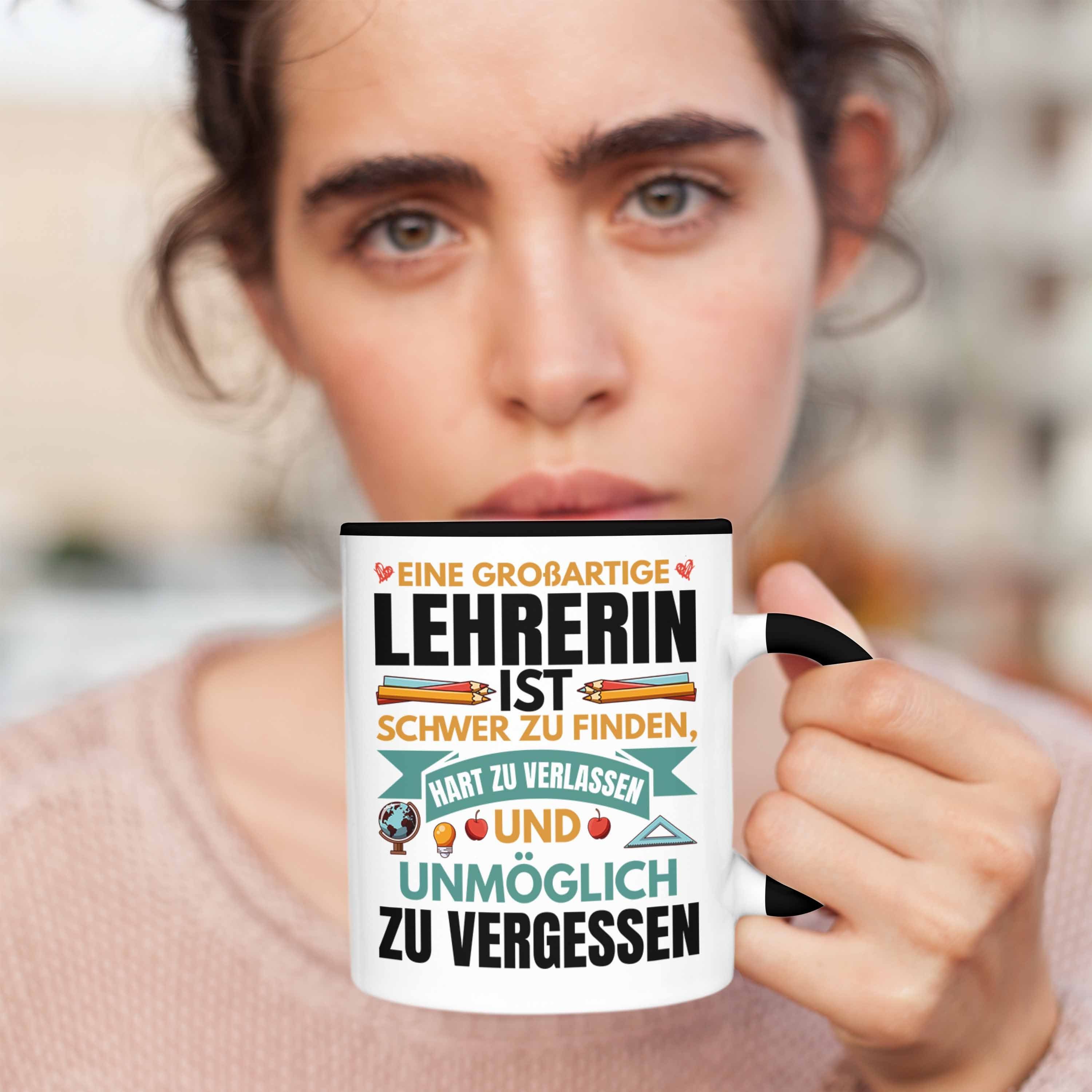 Trendation Tasse Trendation Geschenkidee Dankeschön Lehrerin Klassenlehrerin Abschiedsgeschenk Schwarz Lehrerin Abschied Tasse Beste zum Geschenk 