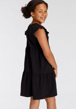 KIDSWORLD Jerseykleid mit süßen Flügelärmchen und Volants