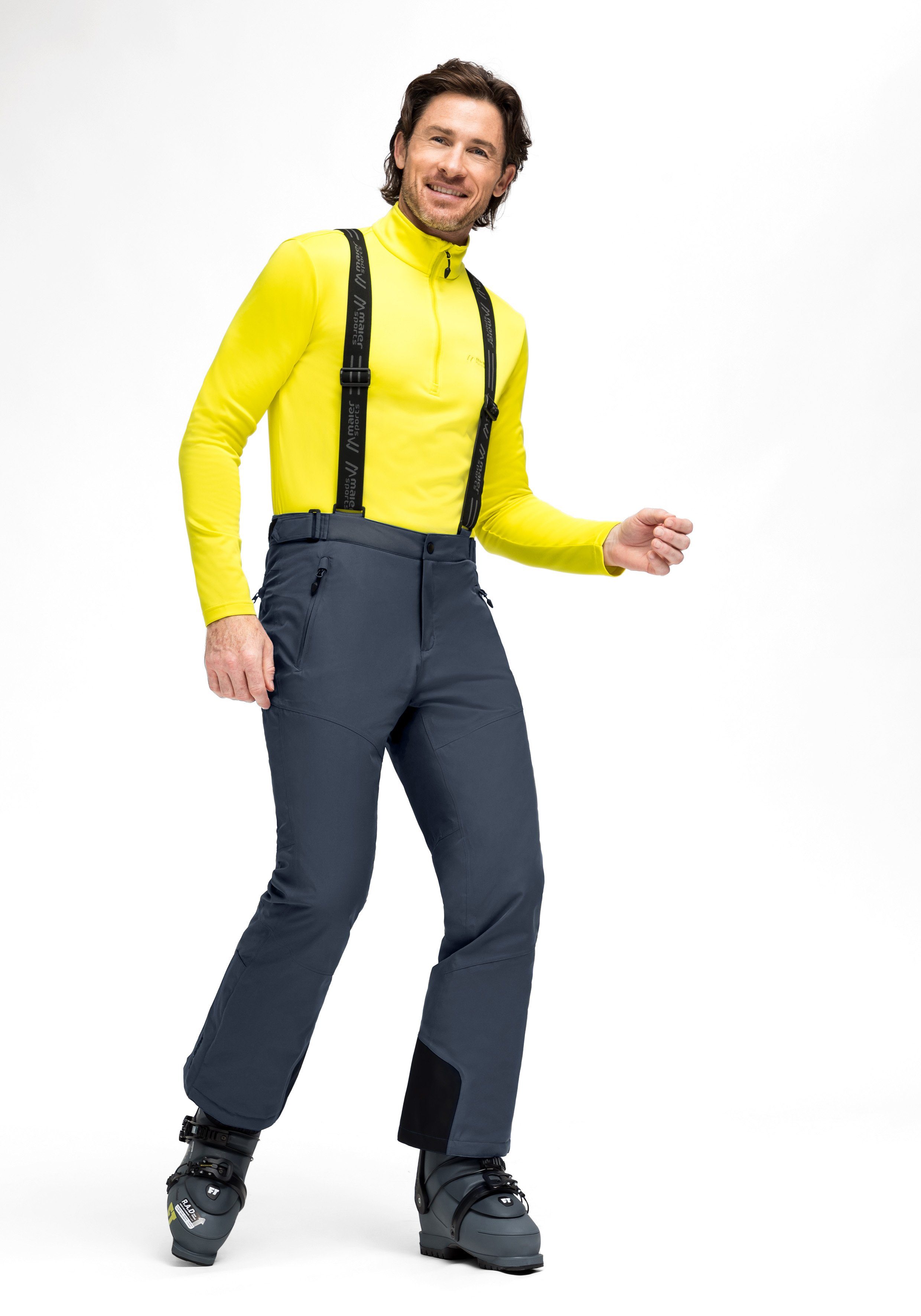 Maier Sports Skihose Anton 2 Herren Schneehose mit Hosenträgern, wind/wasserdicht, Regular Fit