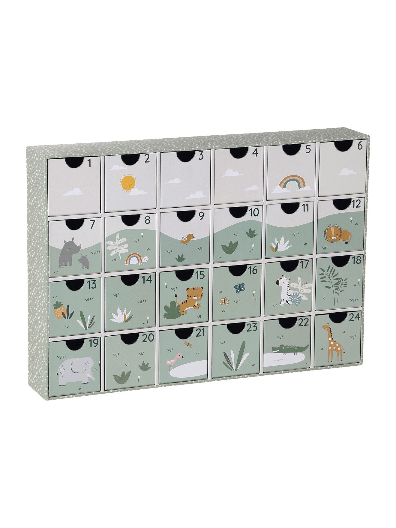 vertbaudet Lernspielzeug Kinder Adventskalender mit Spielzeug aus Holz FSC®