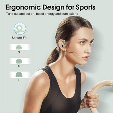 Poounur Ultraleicht Sport In-Ear-Kopfhörer (Mit sensitiven Touch-Bedienelementen können Sie Musikwiedergabe, Lautstärke, Anrufe und mehr einfach per Fingertipp steuern, für eine mühelose Bedienung., Ultraleicht Bügel mit HiFi Stereo,LED Anzeige, IP7 Wasserdicht Joggen)