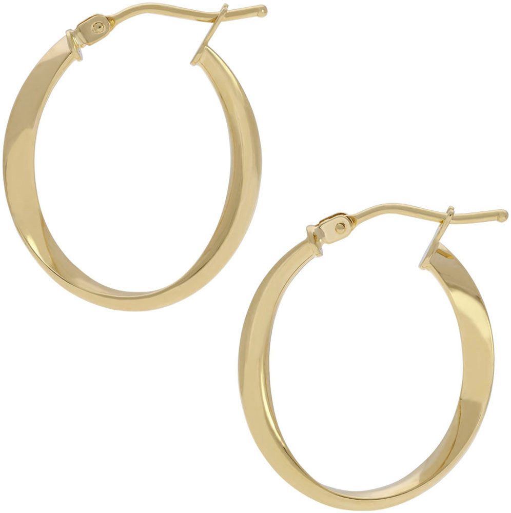 Firetti Paar Creolen Schmuck Geschenk Gold 585 Ohrschmuck Ohrringe gedreht