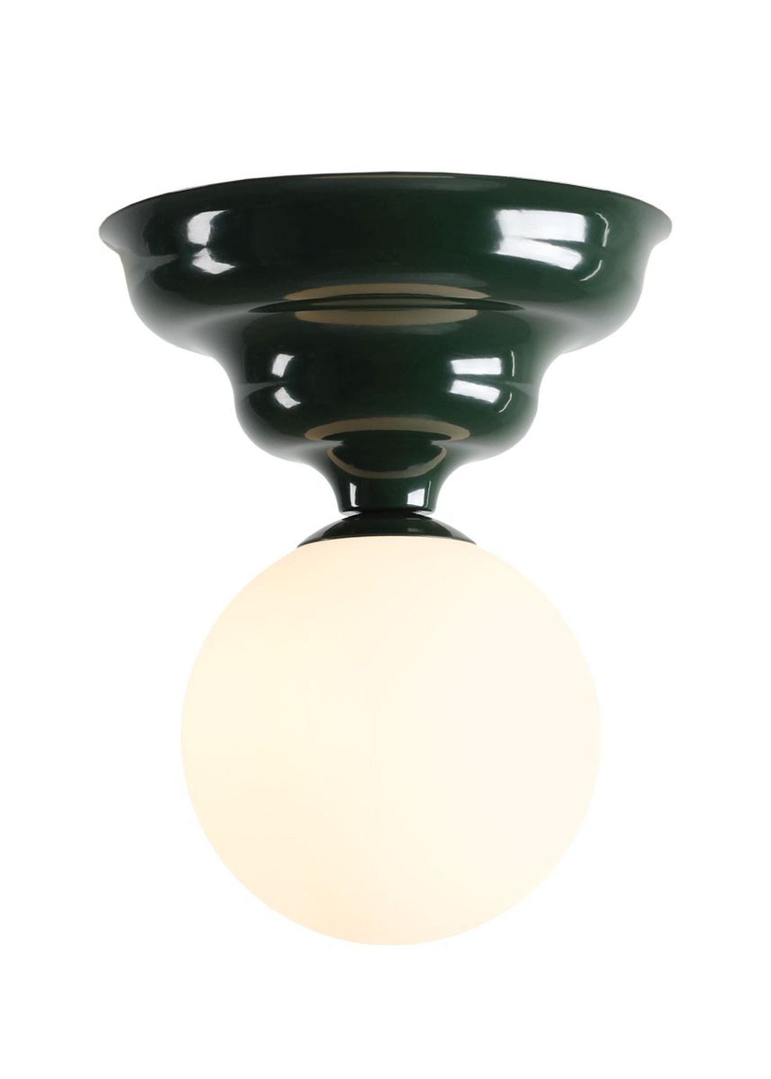 Licht-Erlebnisse Deckenleuchte NAREN, Glas Metall Ø 17 cm Grün Weiß G9 Kugelschirm rund Modern