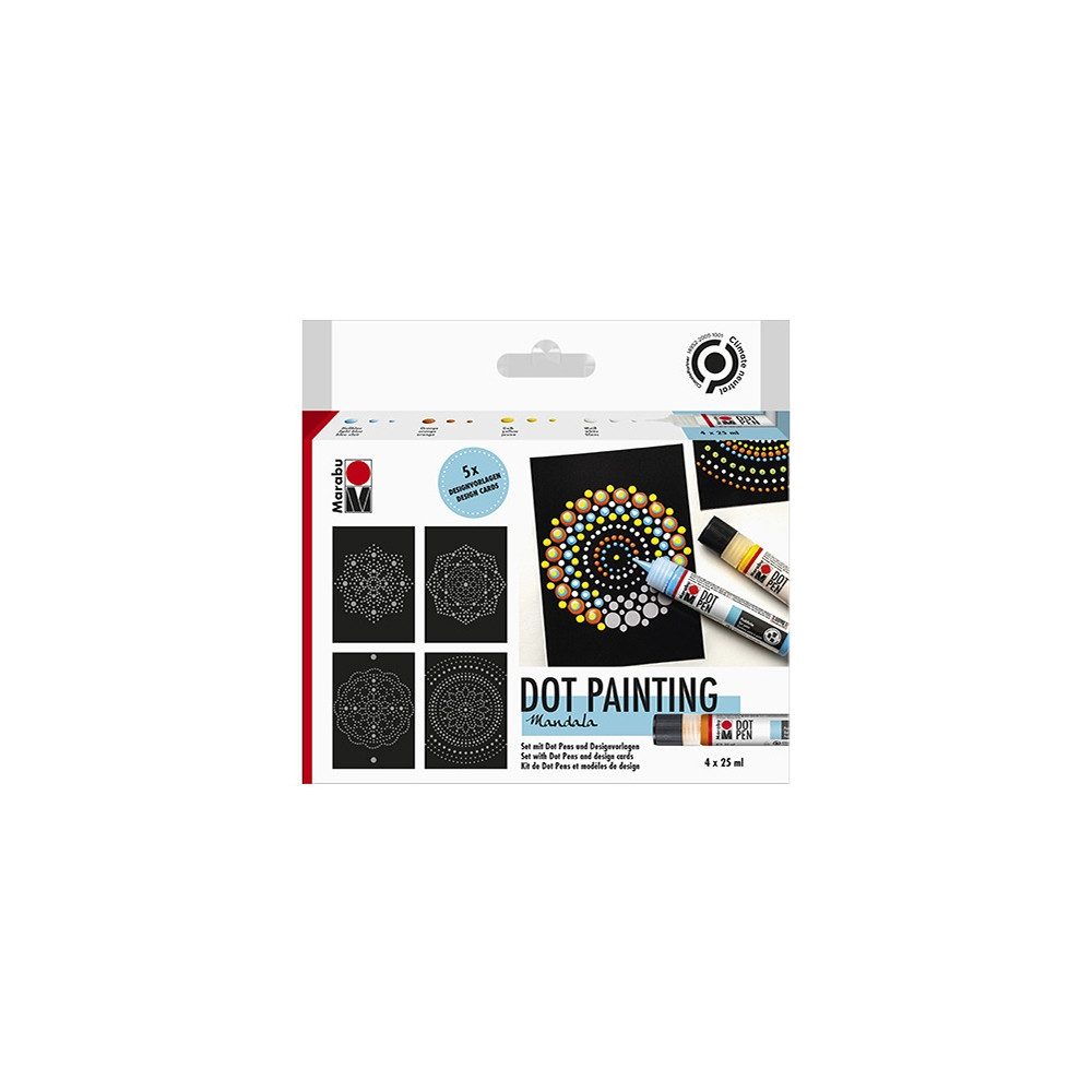 Marabu Marker Marabu Dot Pen Set Mandala 4x25ml