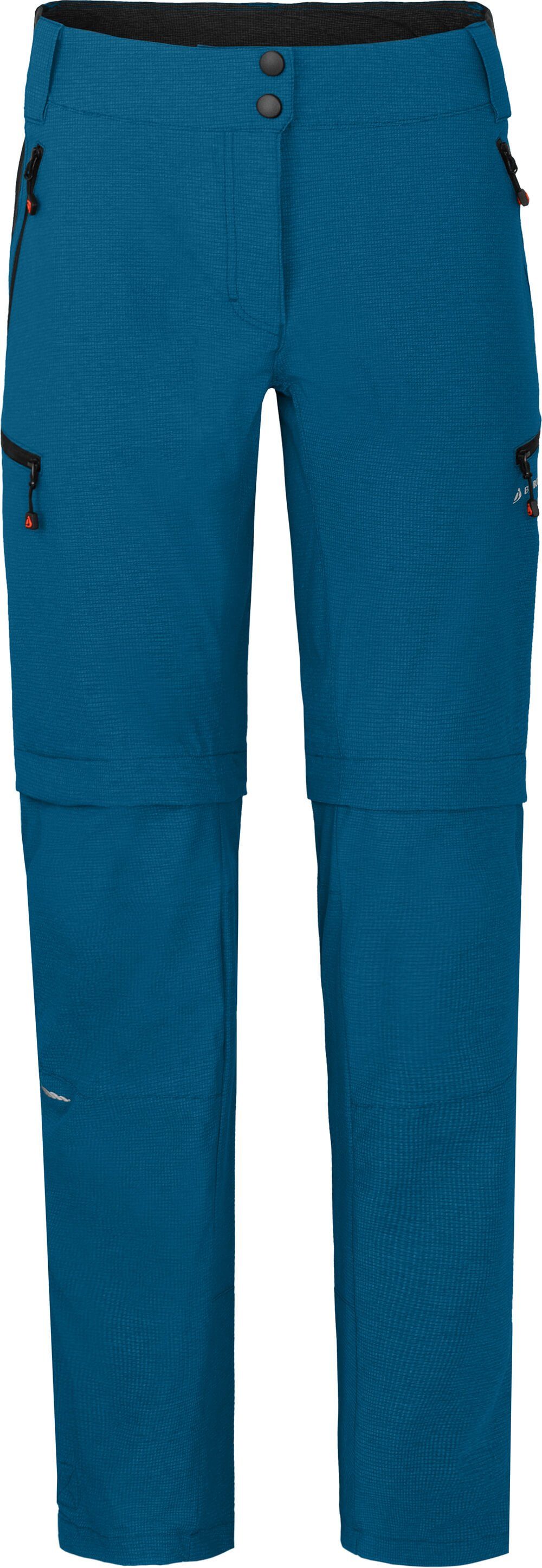 Bergson Outdoorhose VALLI zip-off Damen Radhose, robust elastisch, Normalgrößen, Saphir blau
