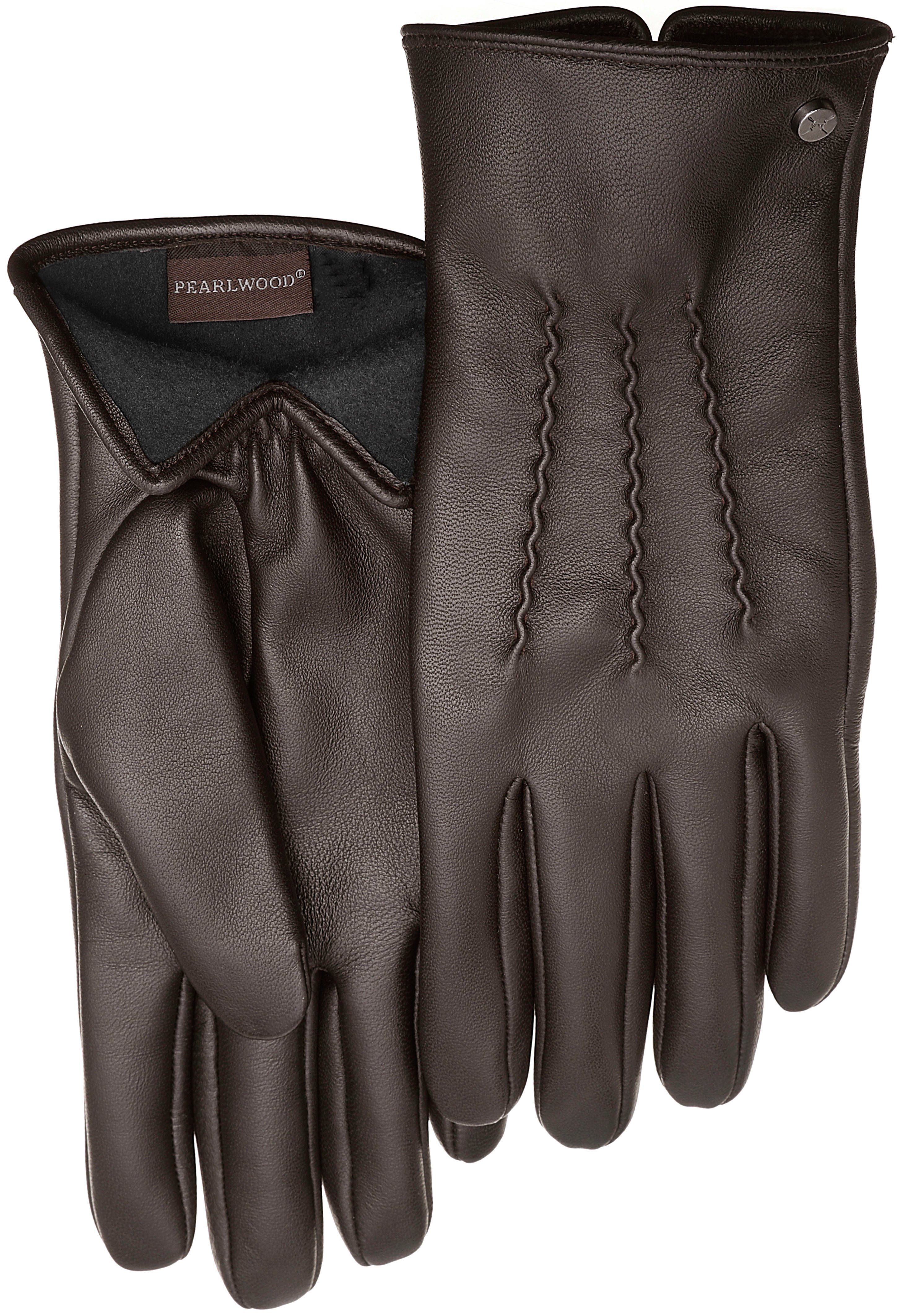 PEARLWOOD Lederhandschuhe Gates, weiches Innenfutter aus Fleece dark brown | Handschuhe