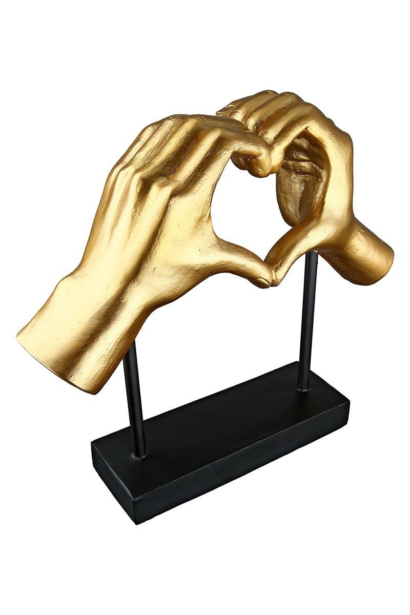 MF Skulptur Herzmoment Skulptur Hände Silber oder Gold Deko 26cm