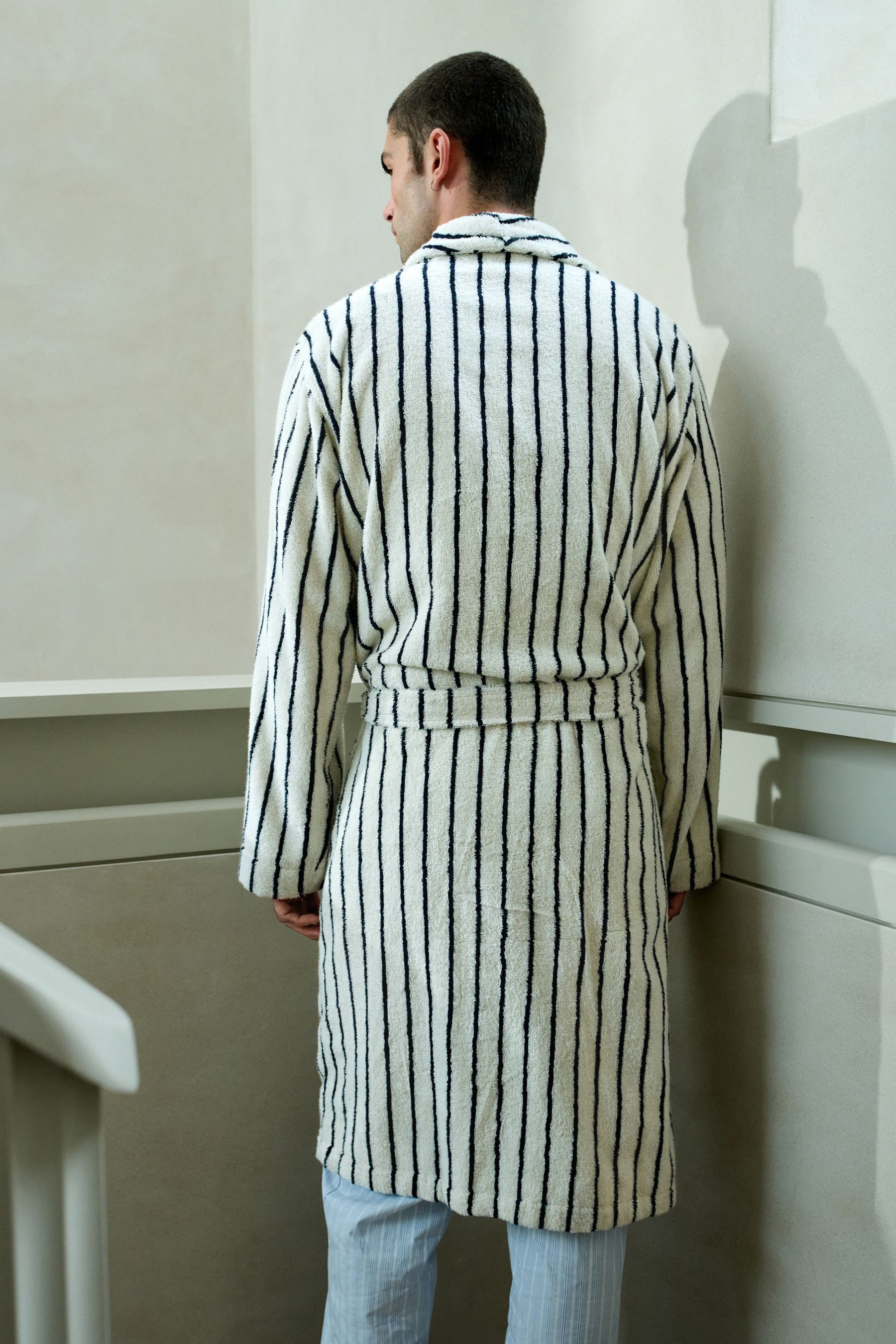 Next Herrenbademantel Signature Bademantel aus Baumwollfrottee, Baumwolle günstig online kaufen