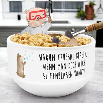 Mr. & Mrs. Panda Müslischale Bär Seifenblasen - Weiß - Geschenk, Teddybär, Keramik Schüssel, Seife, Keramik, (1-tlg), Liebevolles Design