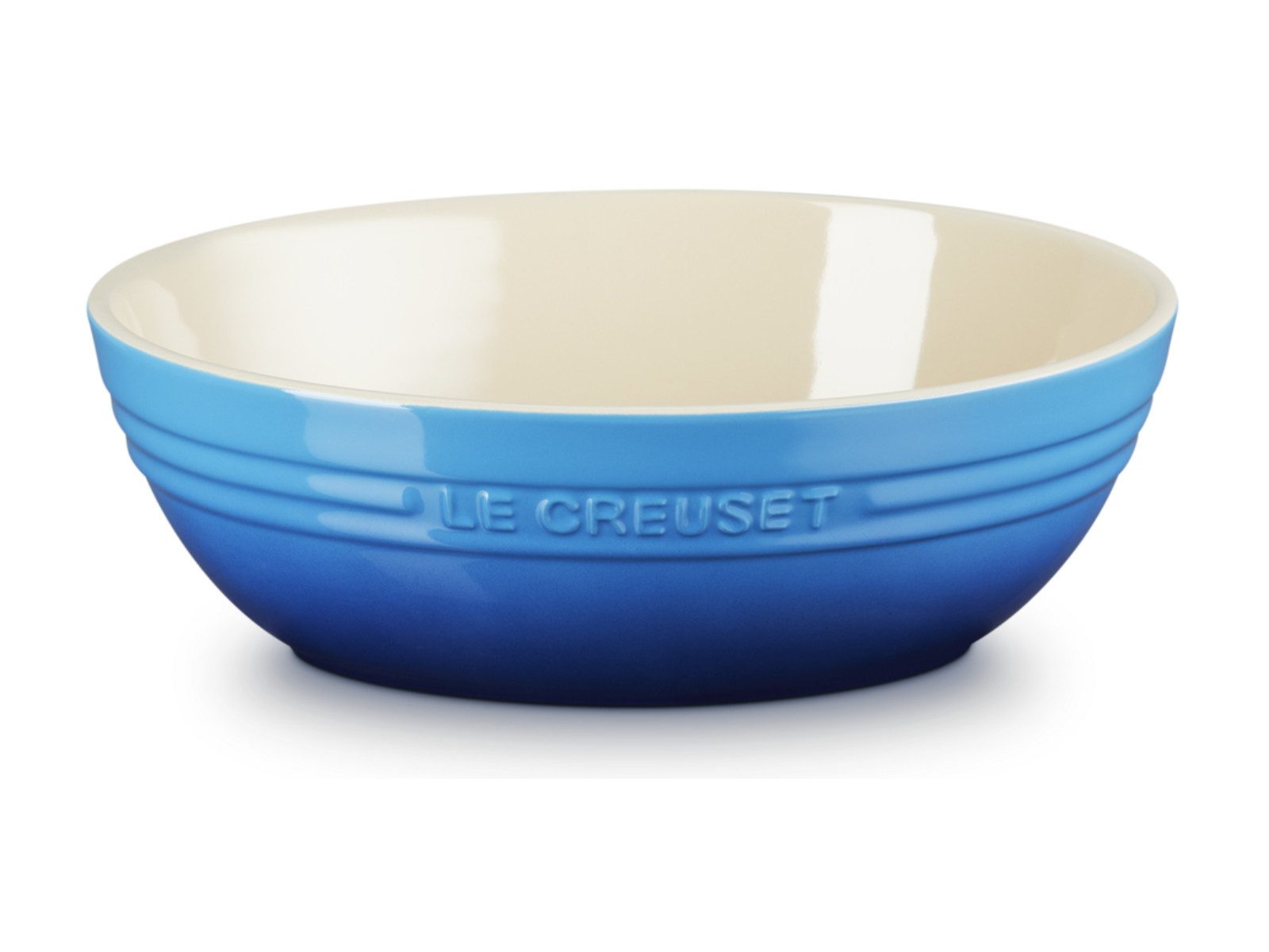 LE CREUSET Servierschale Servierschale rund azure 3,2l, Steinzeug, (Servierschalen)