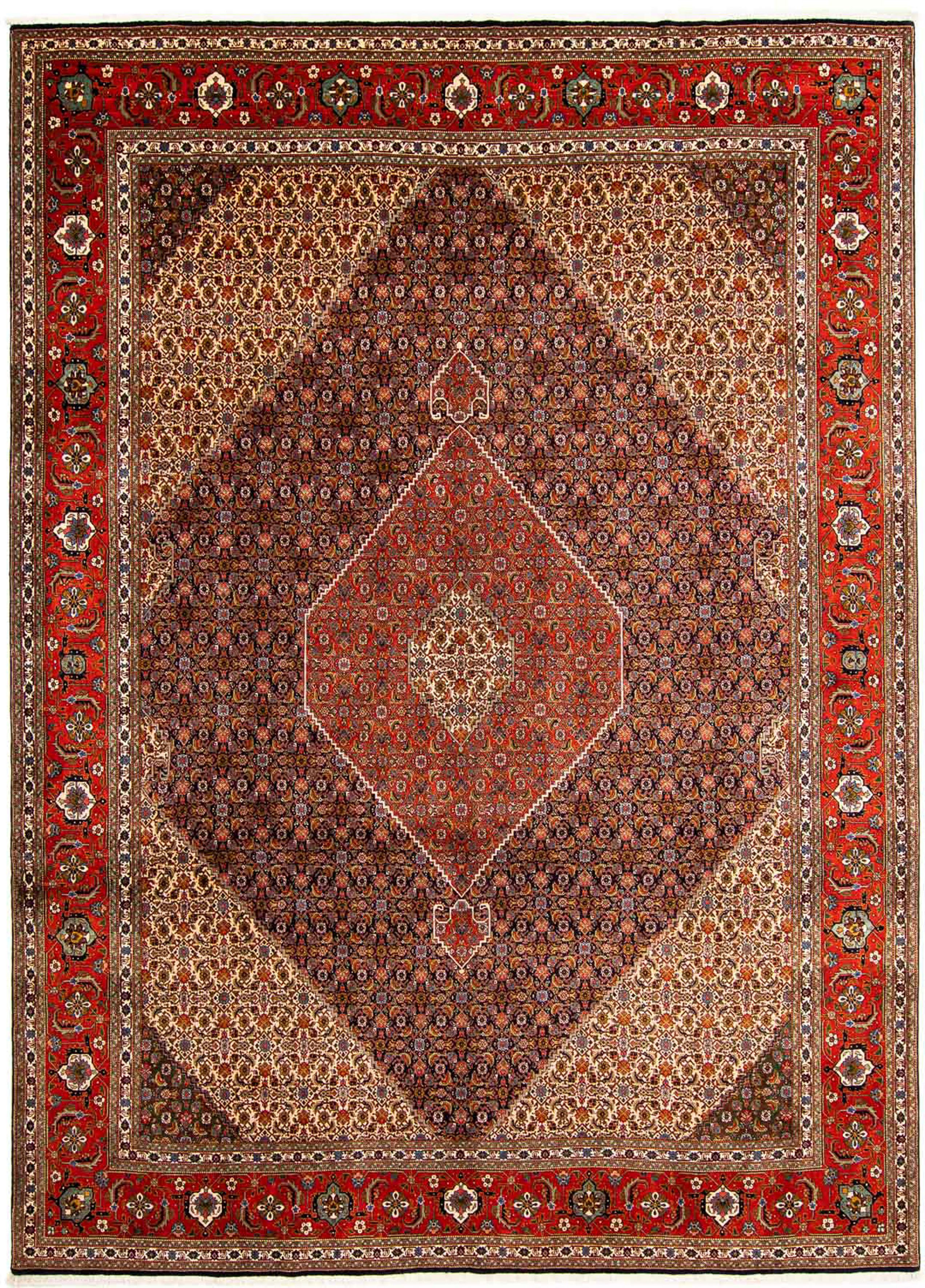 10 Perser rechteckig, Einzelstück mehrfarbig, mit x cm Handgeknüpft, - Zertifikat morgenland, Orientteppich Täbriz - 308 415 Wohnzimmer, mm, - Höhe: