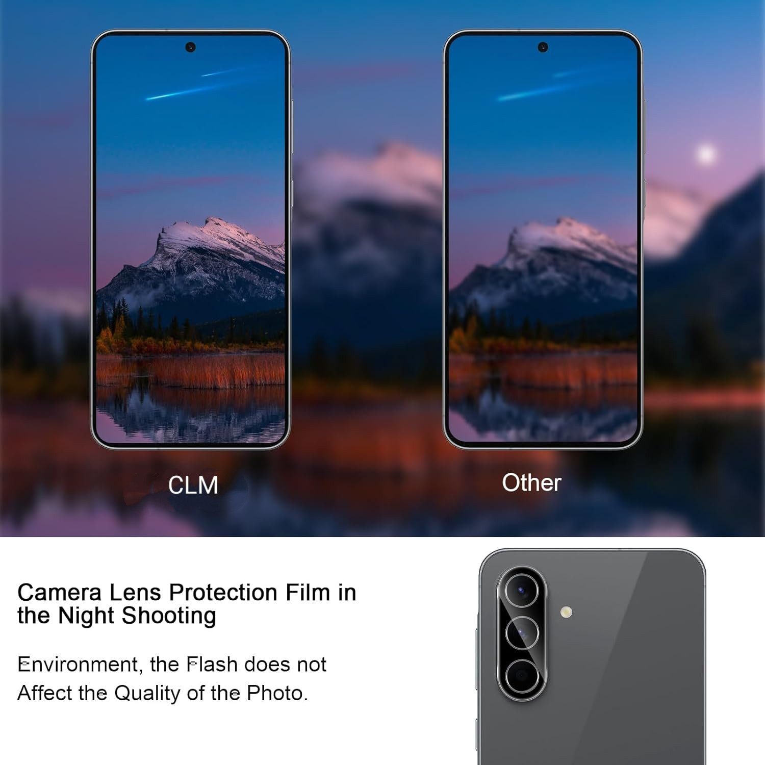 CLM-Tech Kameraschutzglas 2X für Samsung Galaxy A37 5G, Linse 9H Glas - Folie kristallklar Panzerglas, 2 Stück, Kratzfest – Bild 3 von 5