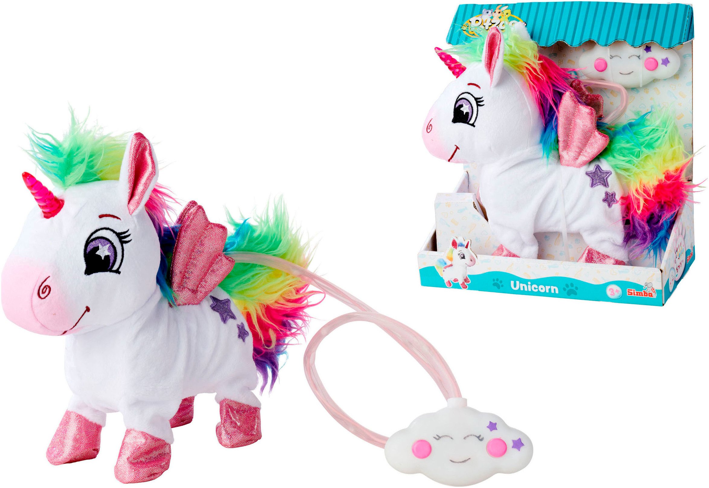 SIMBA Spielfigur PetZoo Rainbow Unicorn, mit Licht und Sound