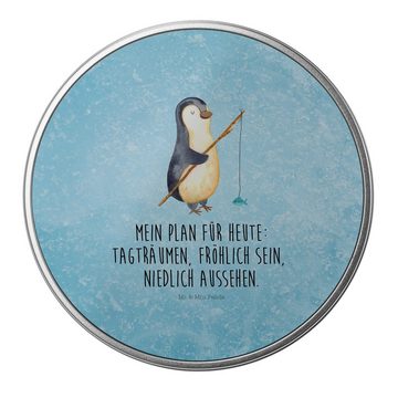 Mr. & Mrs. Panda Aufbewahrungsdose Pinguin Angler - Eisblau - Geschenk, Seevogel, Planer, Dose, Tagespla (1 St), Besonders glänzend