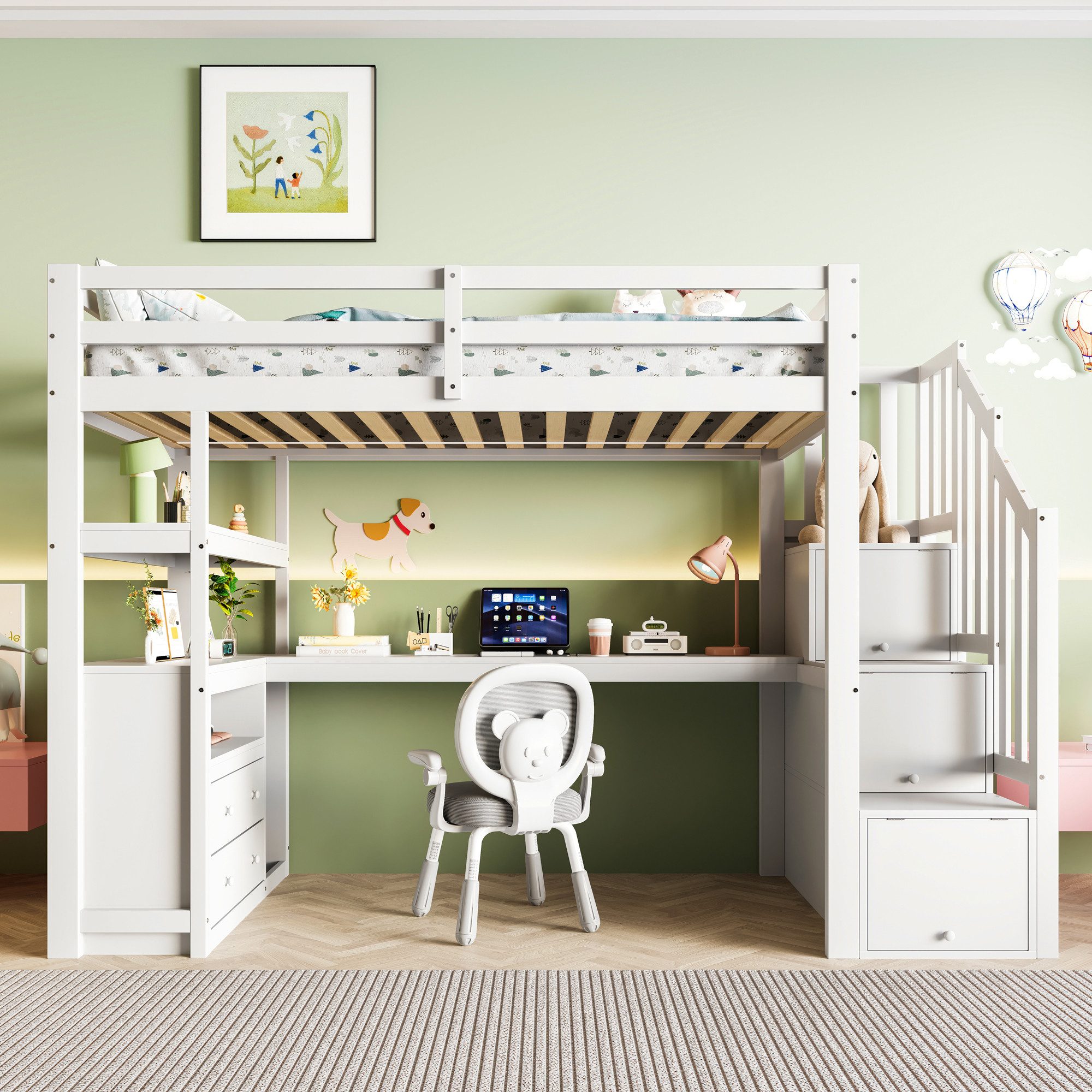 Flieks Hochbett Kinderbett Etagenbett 90x200cm mit günstig online kaufen