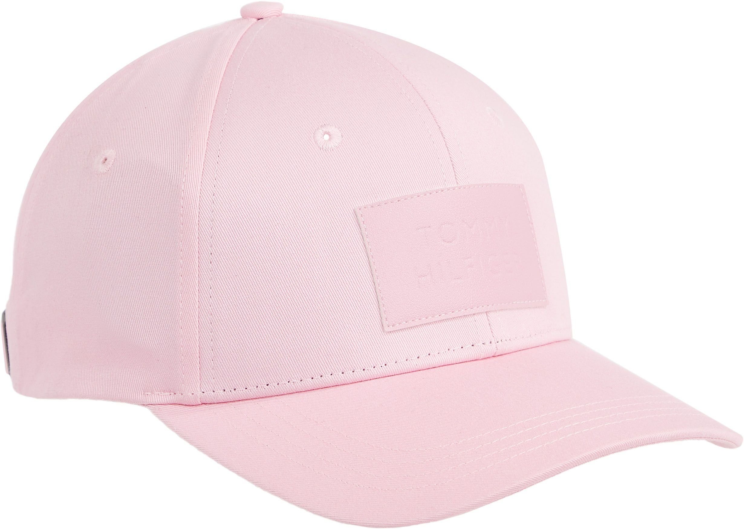 rosa Baseball Cap Hilfiger mit Leder-Badge Tommy