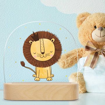 GRAVURZEILE LED Nachtlicht für Kinder, Beruhigend und Energiesparend - Löwen Design, LED, Warmweiß, Geschenk für Kinder & Baby