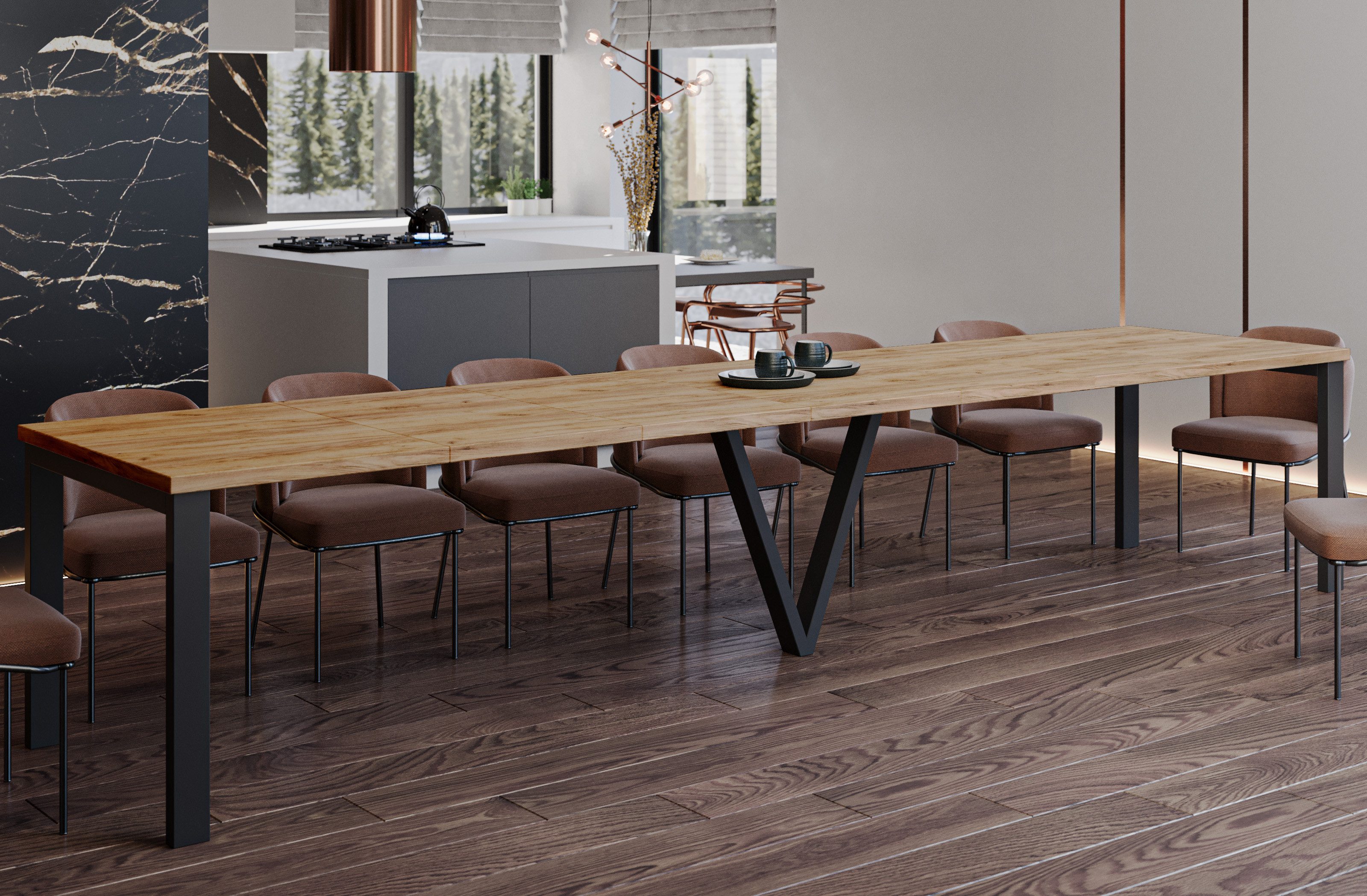 Endo-Moebel Esstisch Titan XXL 130-405 cm, günstig online kaufen