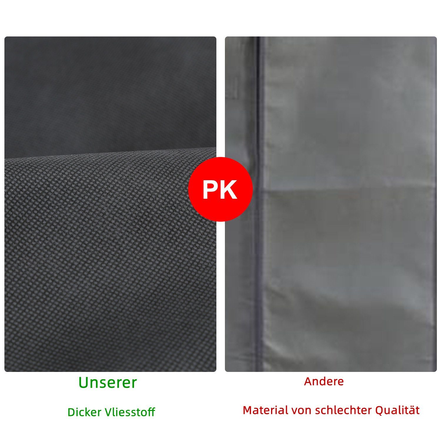 St) Kleiderhülle Kleiderschutz (10 100/128/150x60cm Schwarz Sitzsack Gimisgu Schwarz 128X60CM 10St.Kleidersack