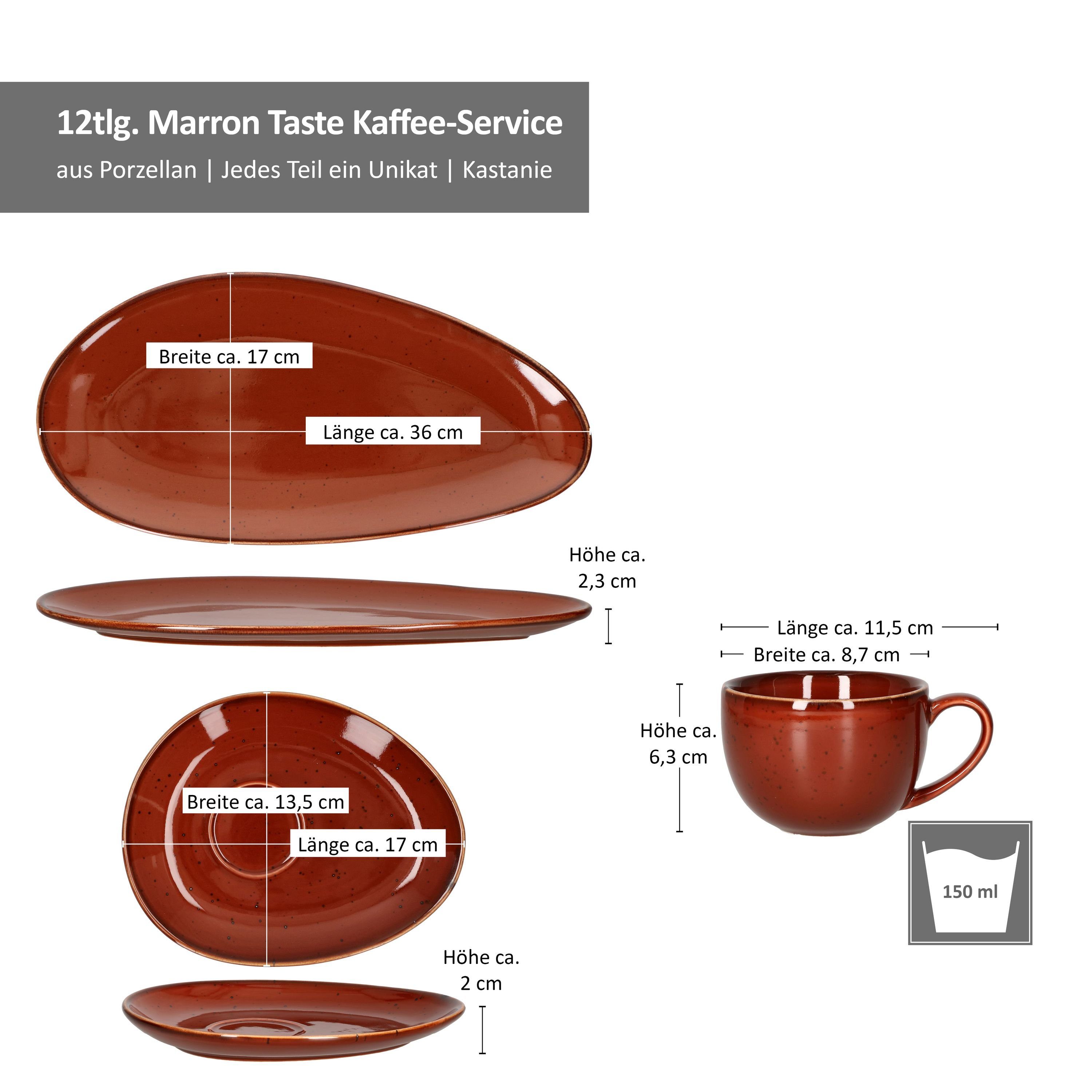 MamboCat Kaffeeservice 12tlg. Kaffee-Service Marron 211573 211498 Taste - + 211481