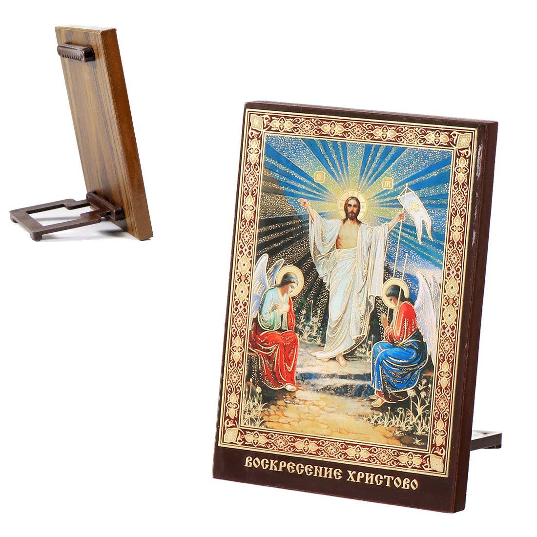 NKlaus Bild Ikone Auferstehung Jesus Christus Oster Holz 8x6 Икона Воскресе günstig online kaufen