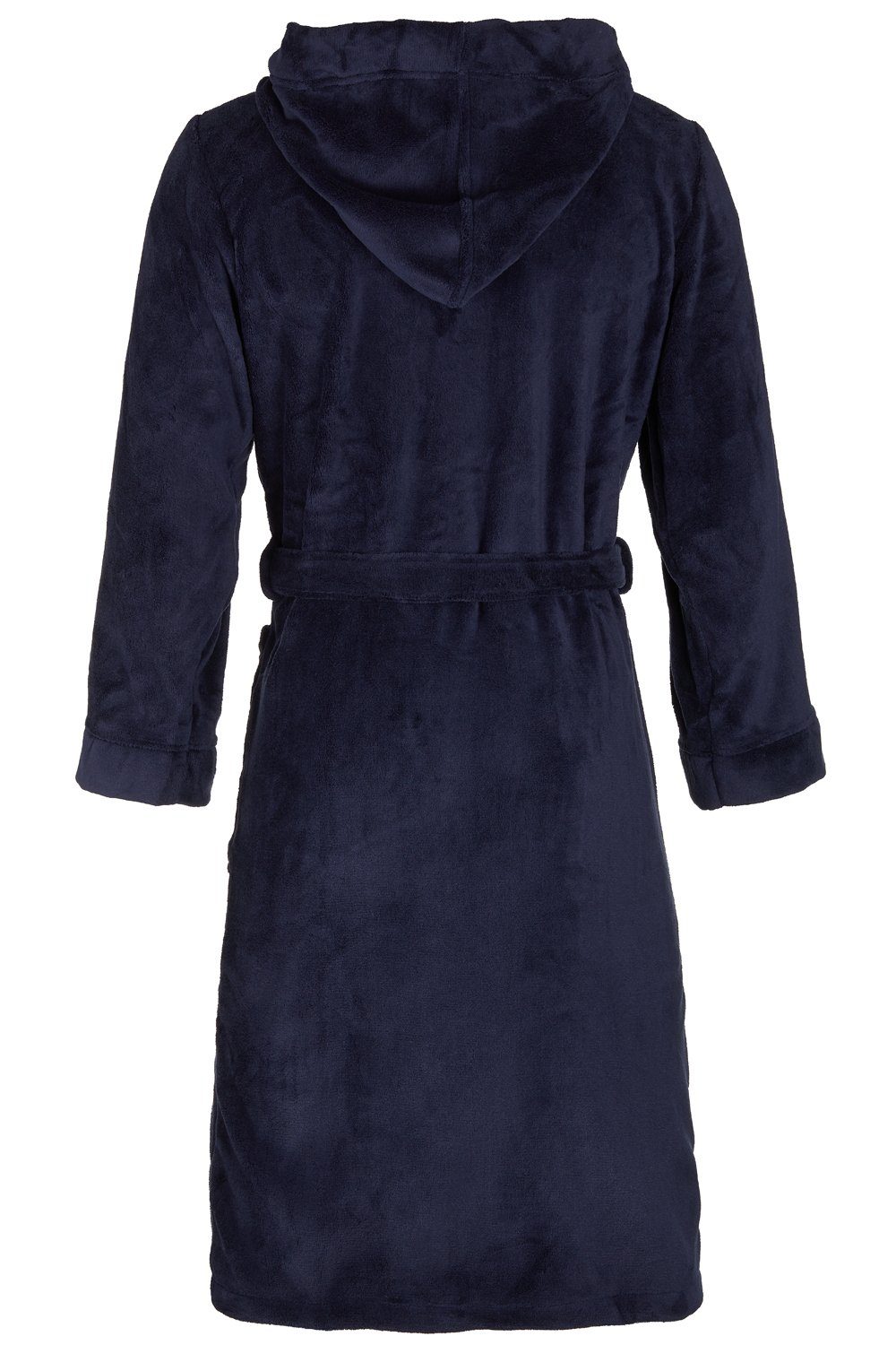 Di Vadini Bademantel Di Vadini UNISEX Herren Damen Bademantel FLORENZ mit Kapuze, wadenlang, Polyester, Weitenverstellung, Bindegürtel, mit Kapuze