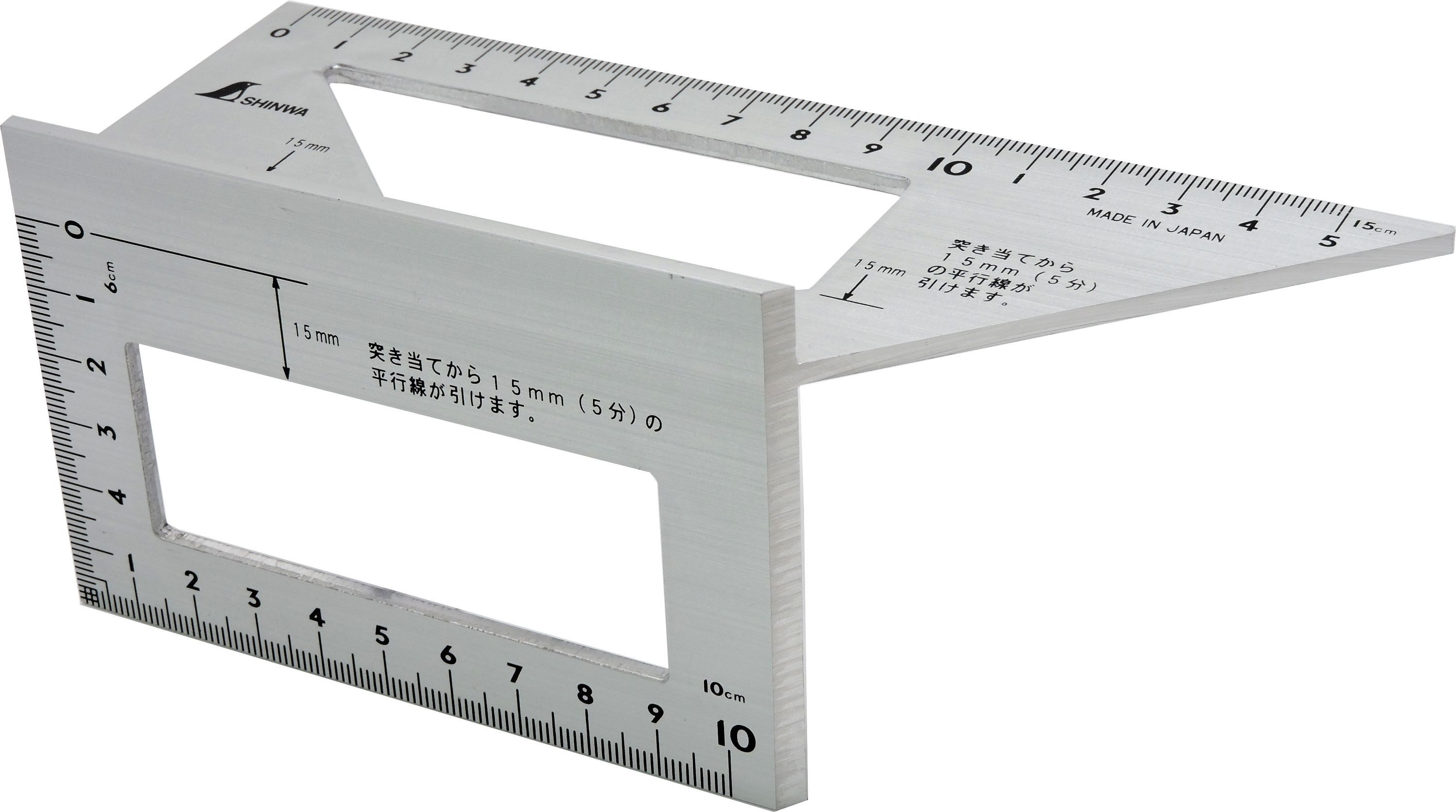 FAMEX Zimmermannswinkel 12566 3-D-Anschlag-Gehrungswinkel, (45°/90° (32722), 1-St), Shinwa, Made in Japan