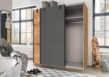 freiraum Schwebetürenschrank Cardiff (B/H/T: 180x198x64 cm) in Plankeneiche-Nachbildung mit 2 Türen und 2 Einlegeböden