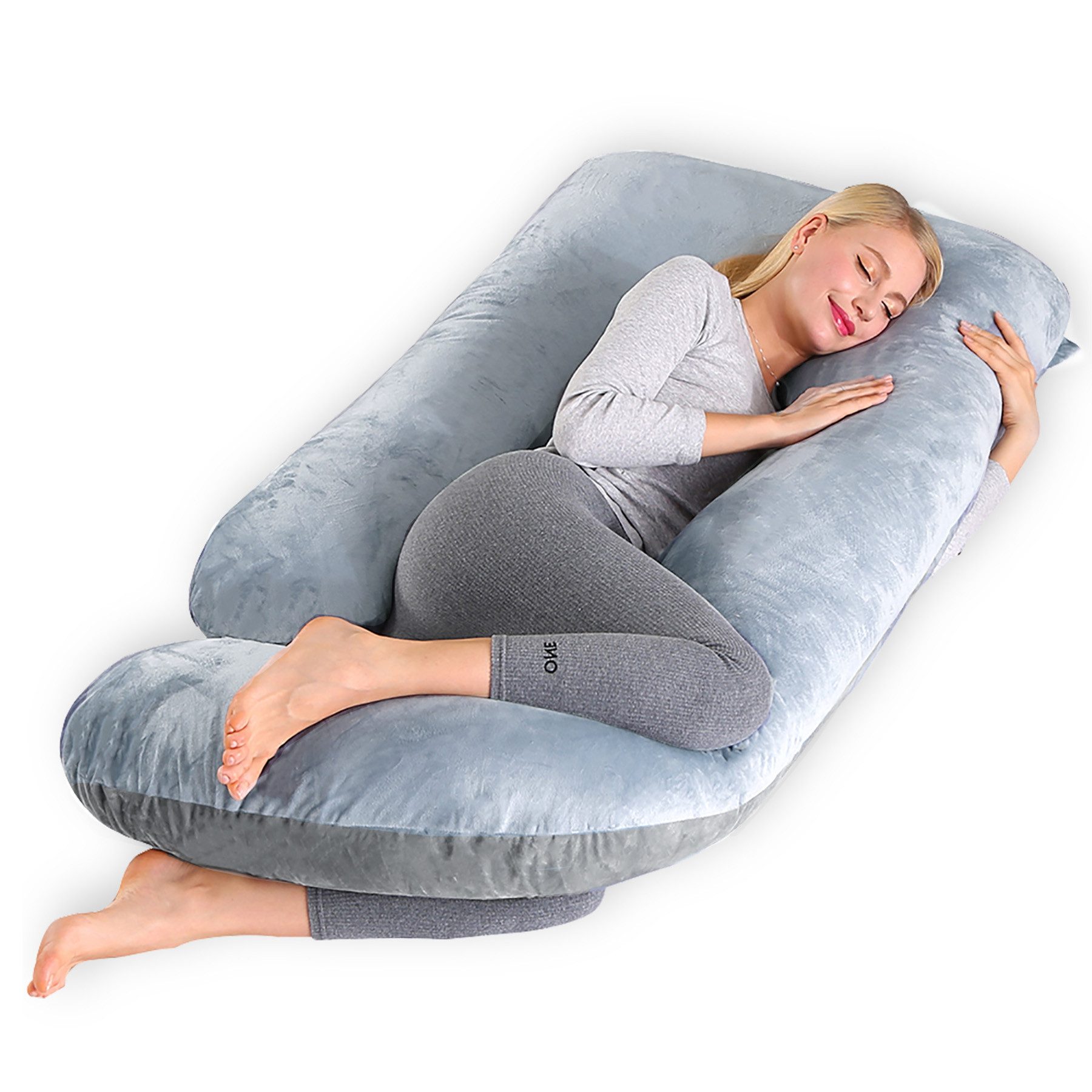 CALIYO Seitenschläferkissen Stillkissen, J-förmiges Schwangerschaftskissen günstig online kaufen