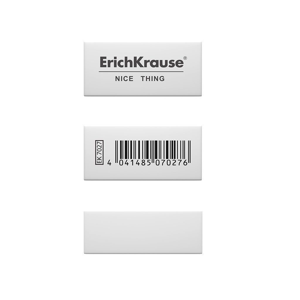 Erich Krause Radiergummi, Radiergummi weich 4 x 1,9 x 1,5 cm weiß 1 Stück