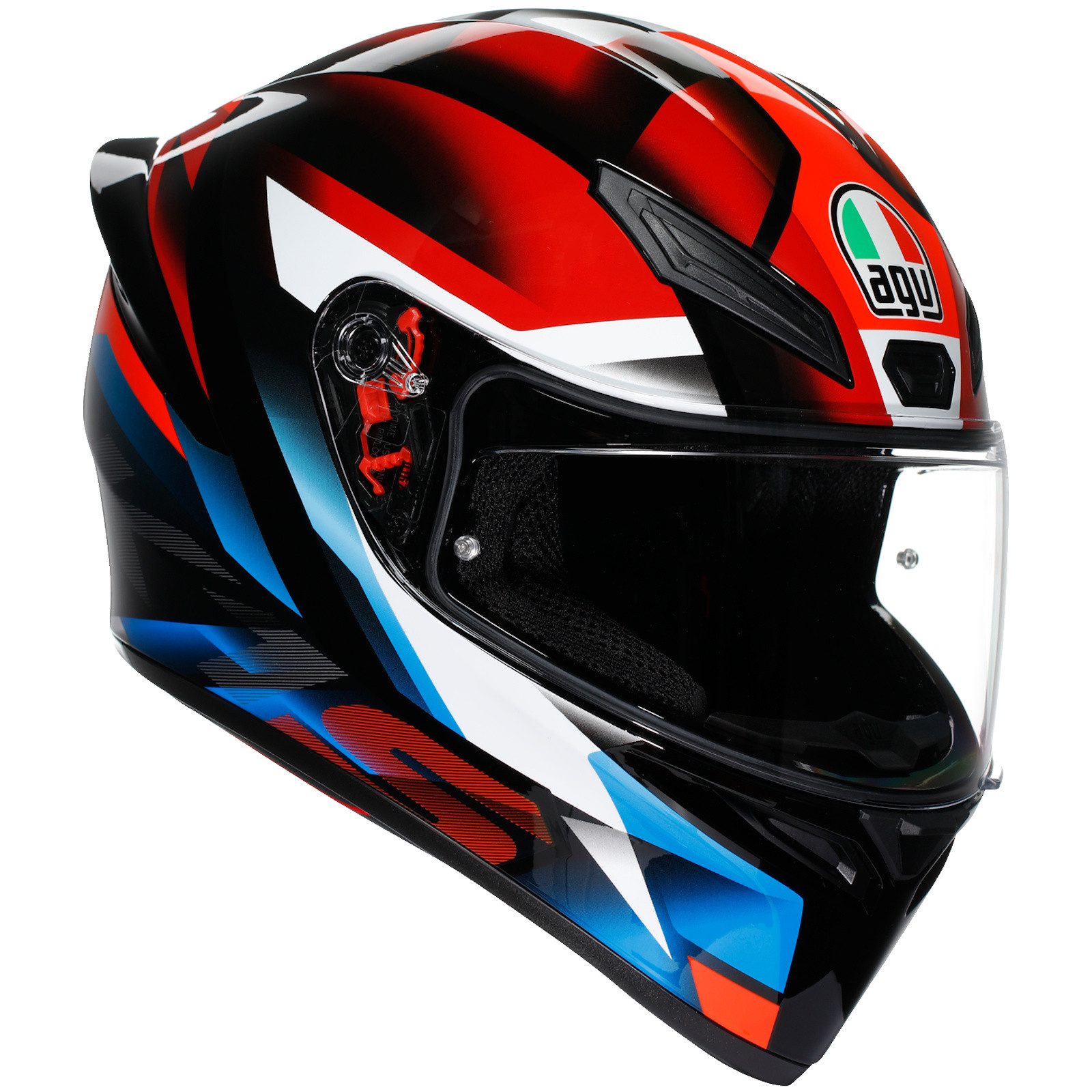 AGV Motorradhelm AGV K1 S Fastlap Integralhelm Schwarz / Rot / Blau S (1er Set)