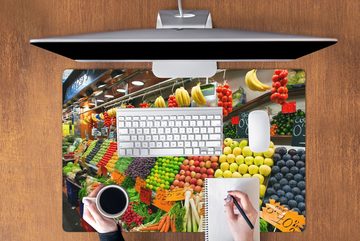 MuchoWow Gaming Mauspad Obst - Gemüse - Behälter - Markt (1-St), Büro für Tastatur und Maus, Mousepad Gaming, 90x60 cm, XXL, Großes