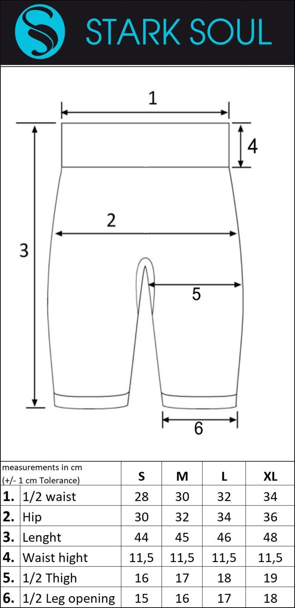 Stark Soul® Sporthose Radler Shorts, High waist aus angenehmen Stretchmaterial
