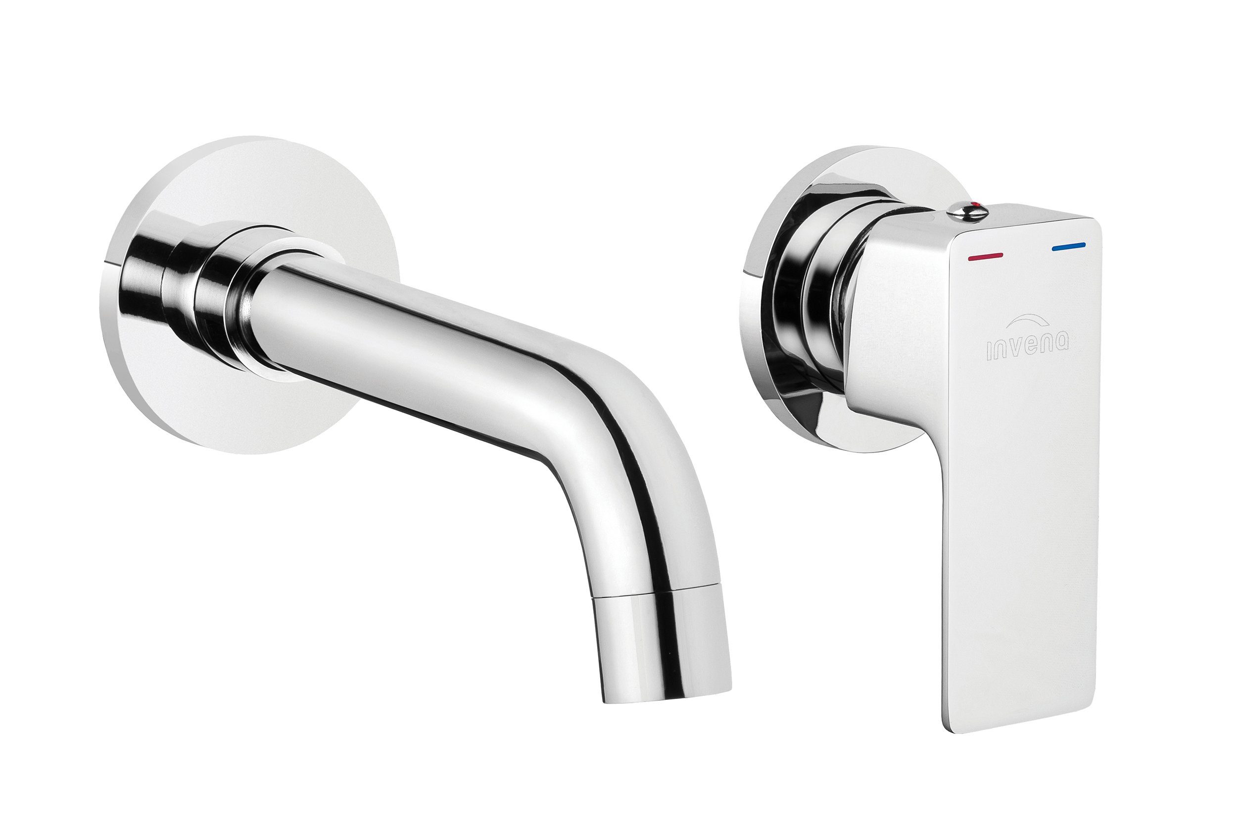KOLMAN Waschtischarmatur NYKS Waschbecken Unterputz Wasserhahn Mischbatterie in Silber
