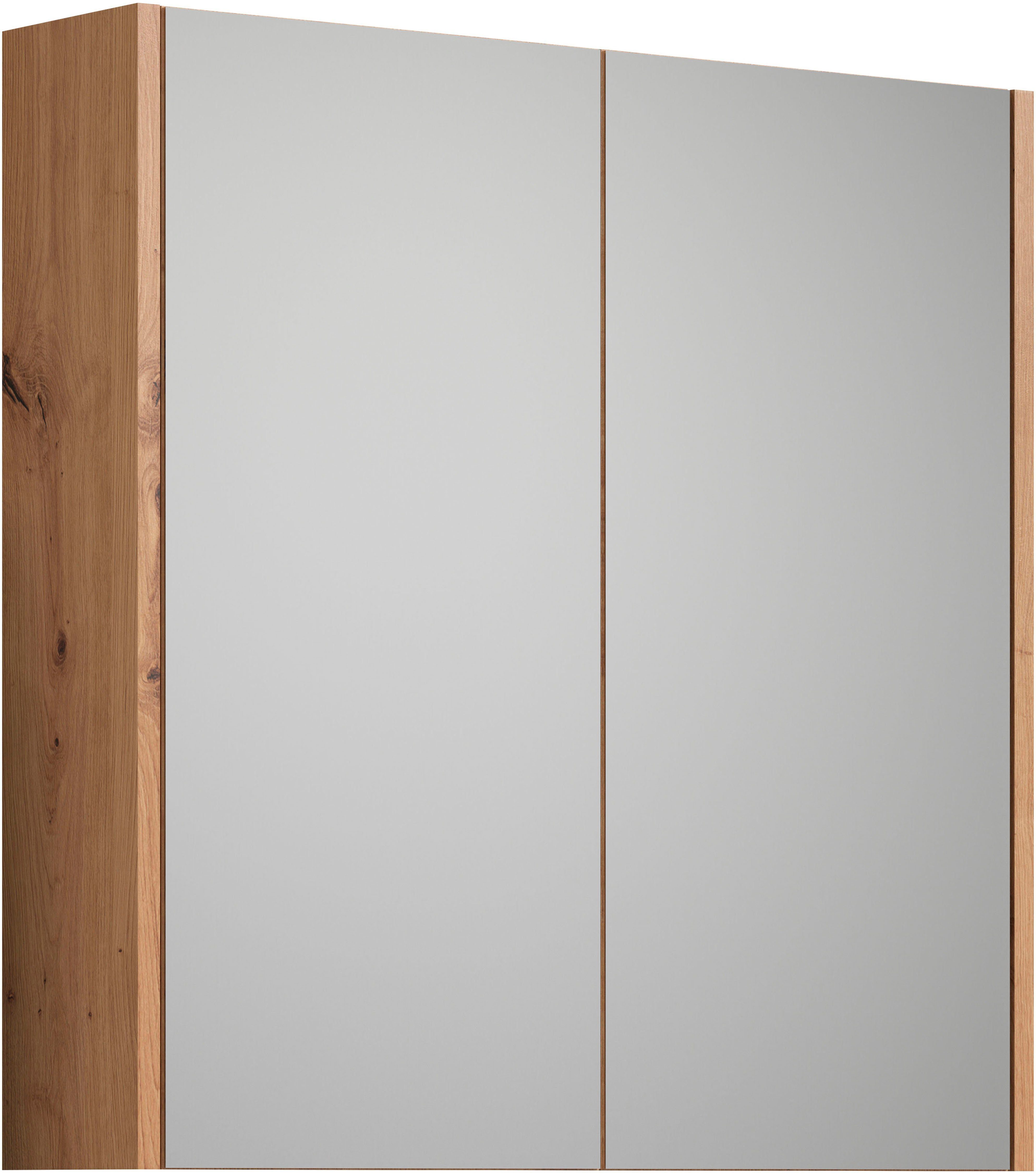 trendteam Spiegelschrank Touch (1-St) Breite 69 cm, 2 Türen, 2 Einlegeböden, matt, braune Holzoptik / weiß