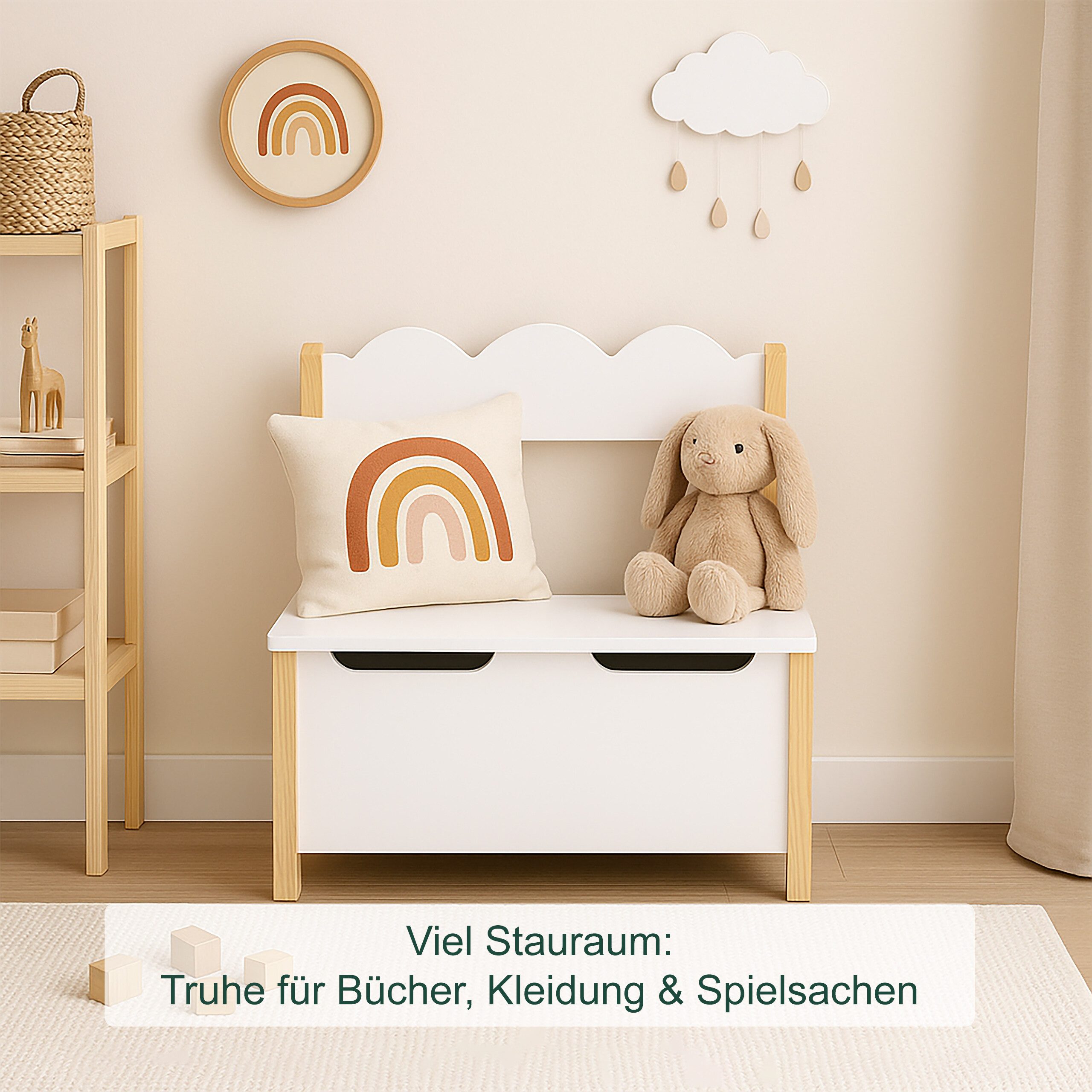 relaxdays Sitzbank Kinderbank mit Stauraum (1-St) – Bild 3 von 5
