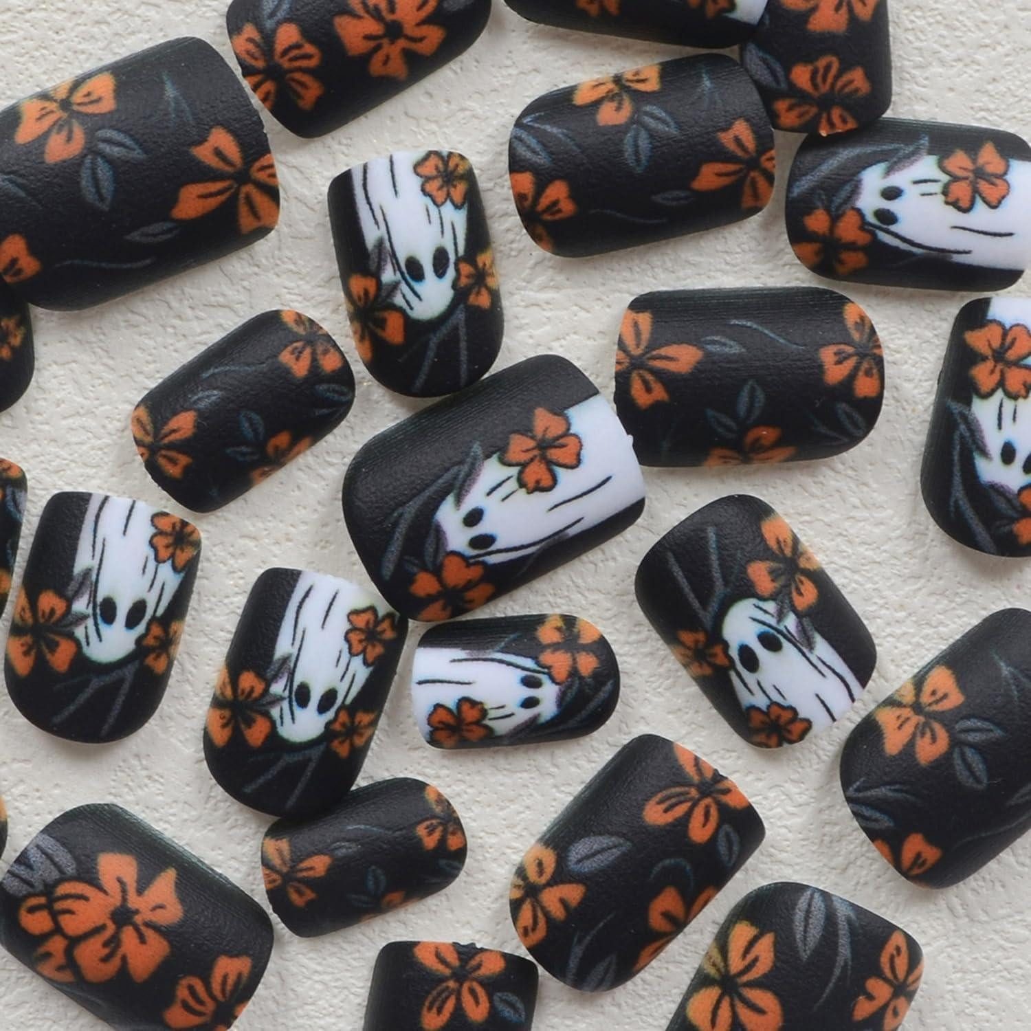 LuxusKollektion Kunstfingernägel Kunstnägel Halloween Acryl Fullcover Kurz 24 Nagelkleber D