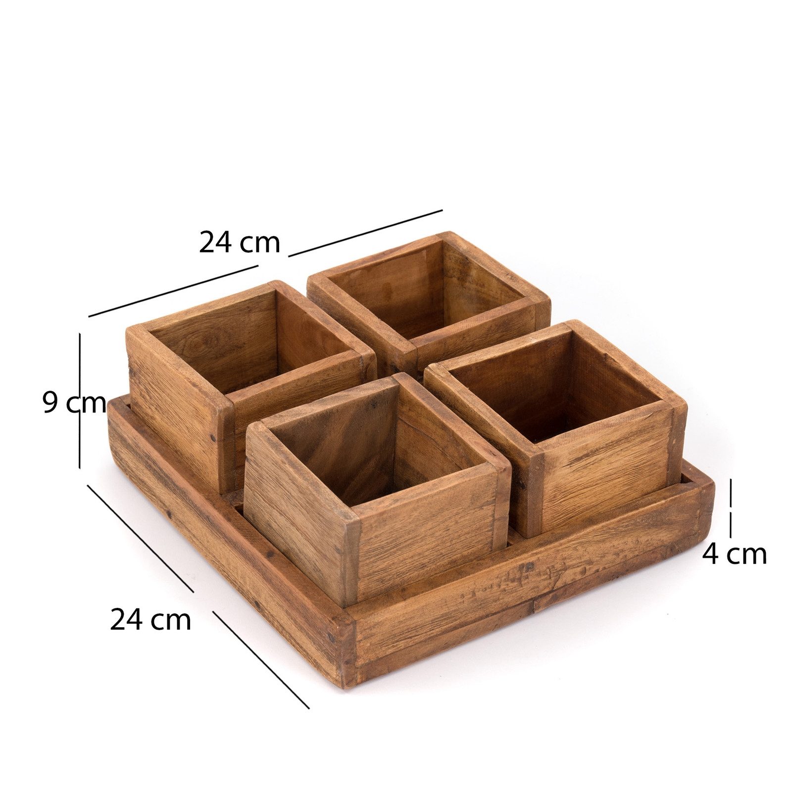 DESIGN DELIGHTS Truhe HOLZ AUFBEWAHRUNGSKISTEN "CUBO", 24x9 cm (BxH), Altholz massiv, Kist