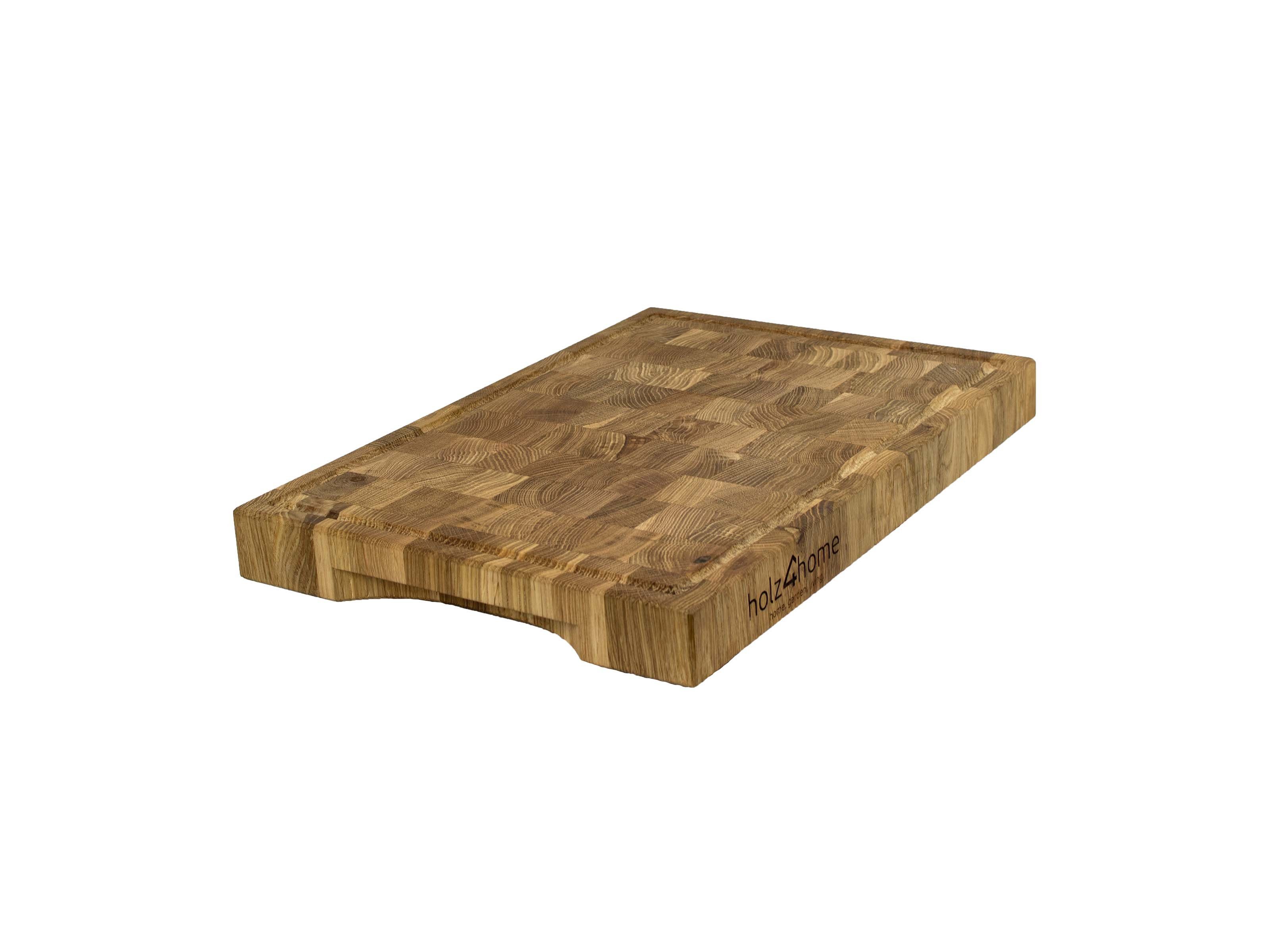 holz4home Schneidebrett Großes Schneidebrett Stirnholz aus Eiche Würfelmuster von holz4home®