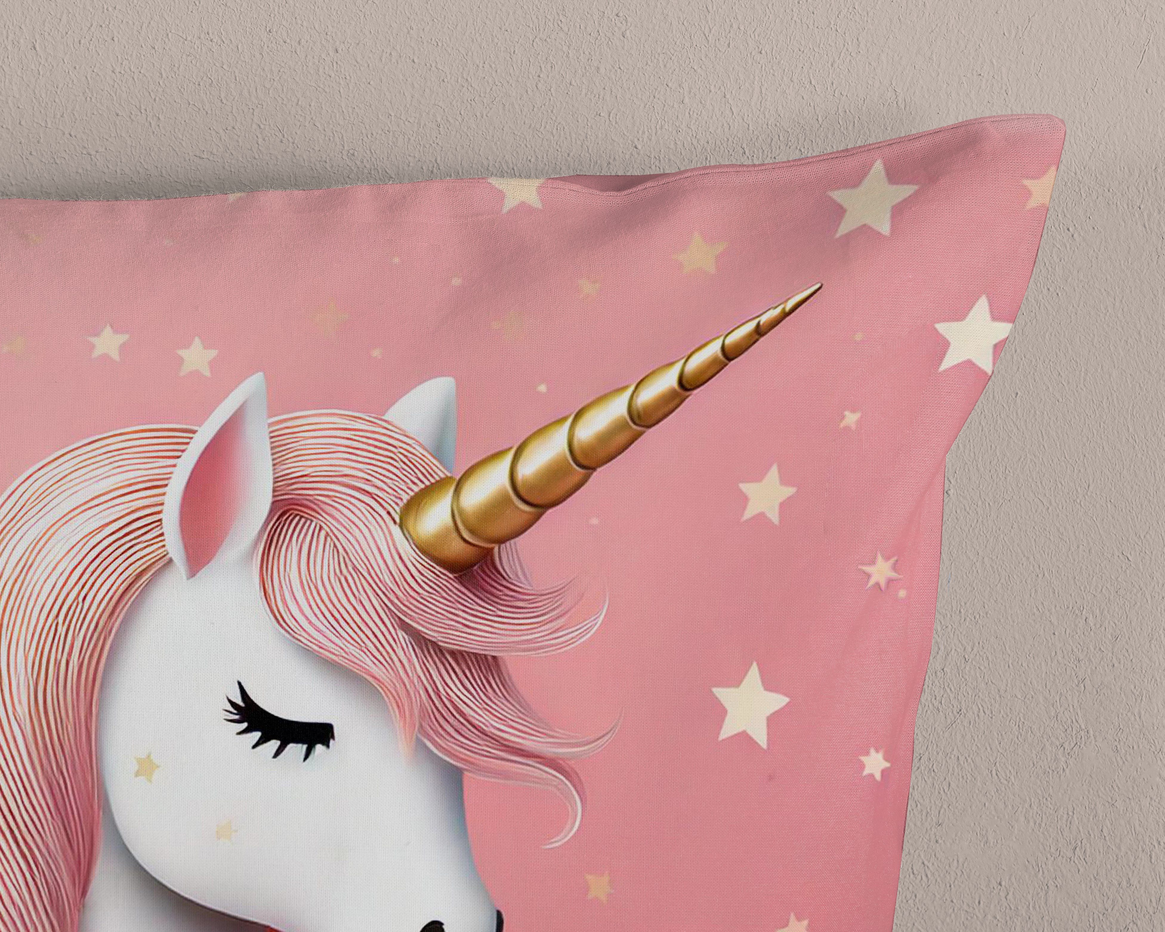 PURE luxury collection Kinderbettwäsche Sparkles, Microfaser, 2 teilig, Mikrofaser, 135x200, 2 Teilig, Wendeoptik, Mädchen, Einhorn, Rosa – Bild 4 von 5