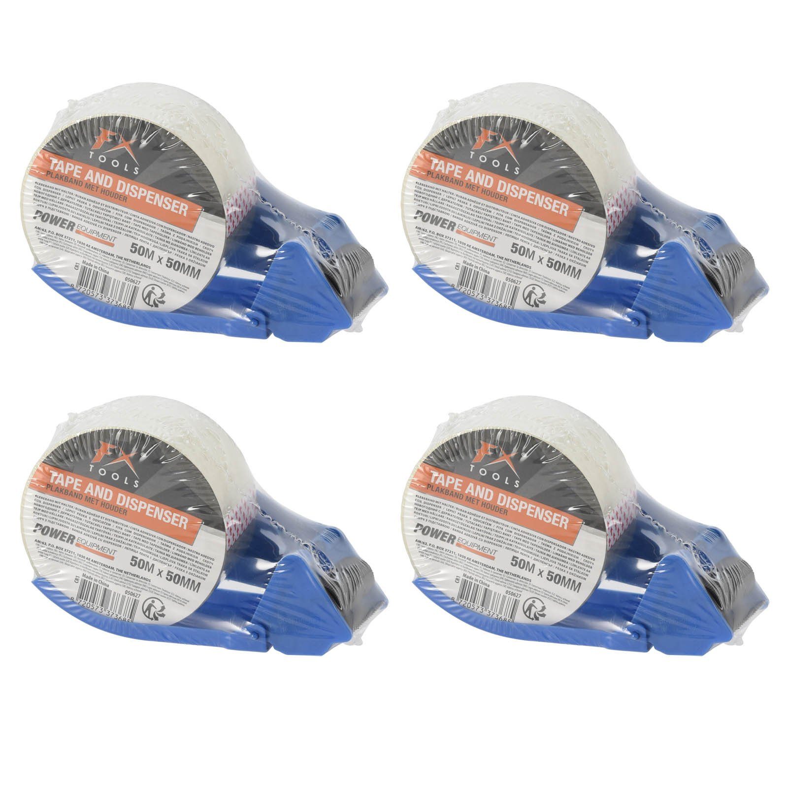 HAC24 Klebeband Ergonomischer Handabroller für Ленты для посылок Packband Abroller (4-St) 16,5 x 4,8 cm Inkl. Klebeband 50 m x 50 mm