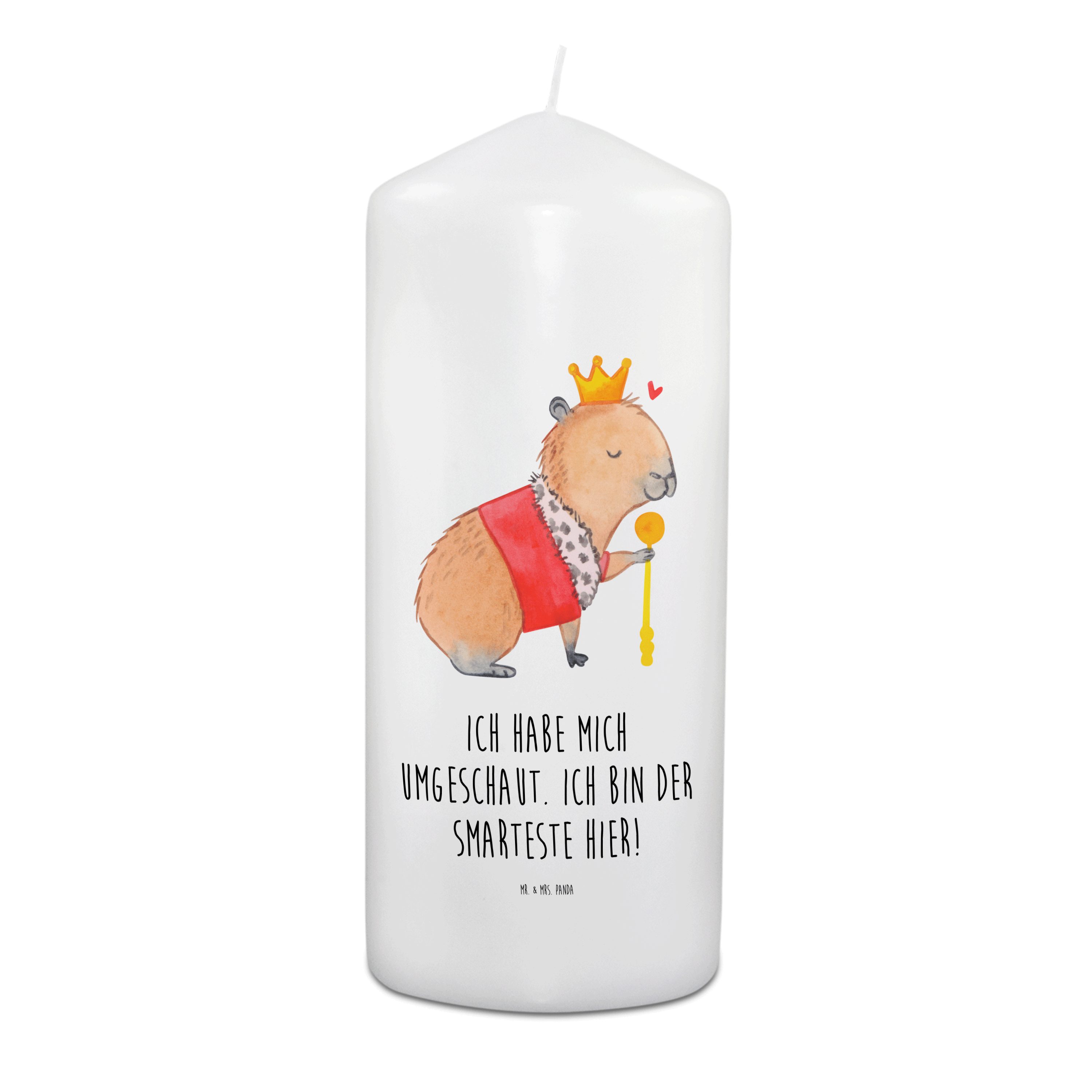Mr. & Mrs. Panda Grabkerze Capybara König Weiß Geschenk, lustige