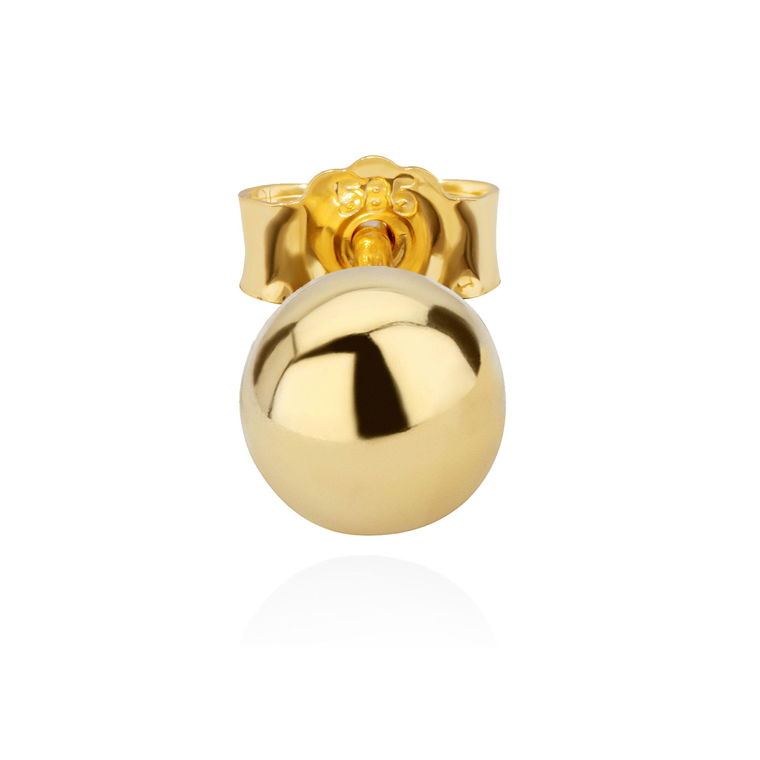 NKlaus Single-Ohrstecker Single 6mm Kugel Ohrstecker 585 Gelbgold Ohrschmuck Ohrringe Kugelstec (Einzel - 1 Stück) – Bild 2 von 2