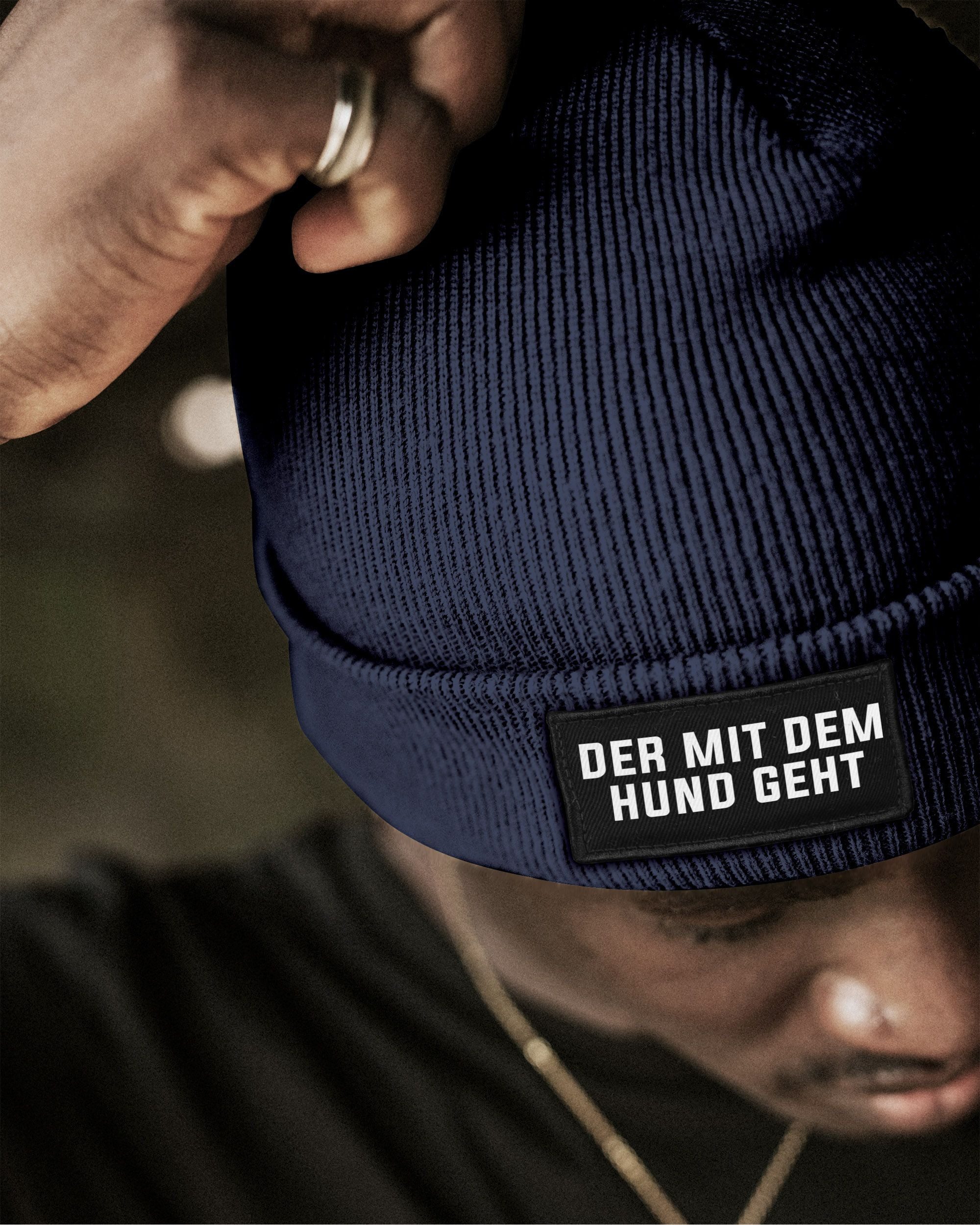 MoonWorks Strickmütze Herren Beanie mit Patch Strickmütze mit Spruch Der mi günstig online kaufen