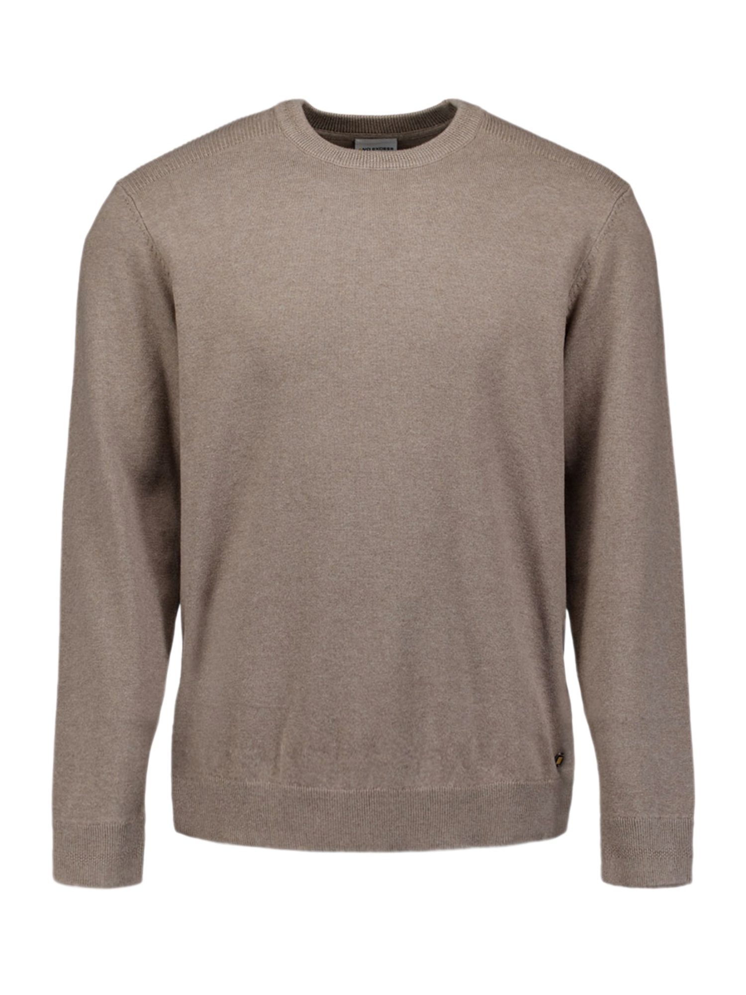 NO EXCESS Strickpullover Men's natur,Basic,Baumwolle,Unifarben,Rundhals,Lang,Regular Fit