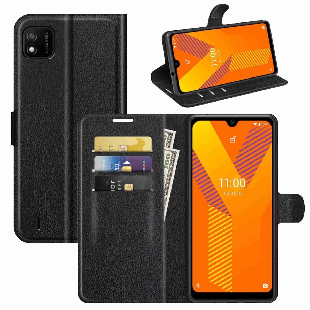 Wigento Handyhülle Für Wiko Y62 Handy Tasche Wallet Premium Schutz Hülle Case Cover Etuis Neu Zubehör
