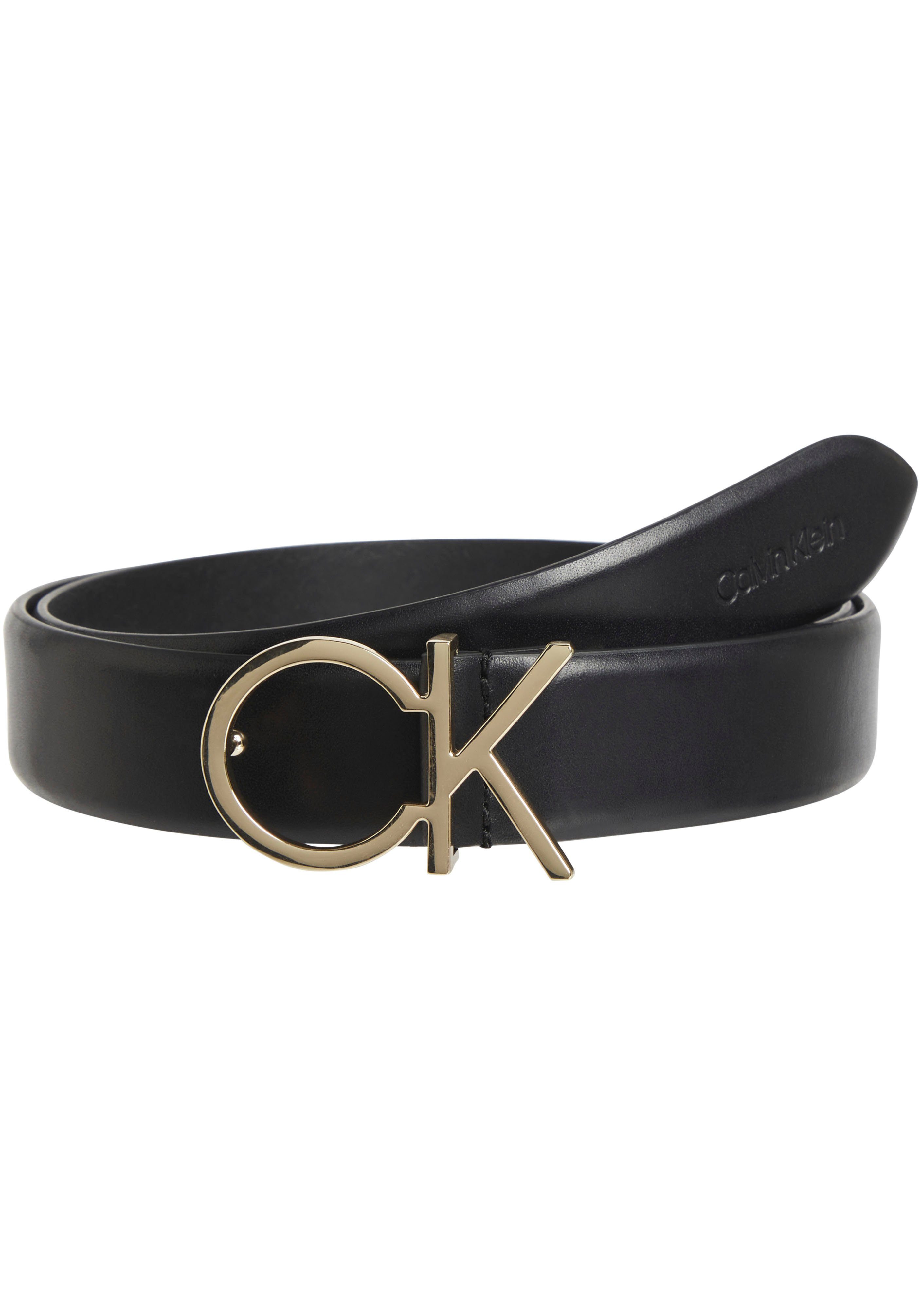 Calvin Klein Black Ledergürtel mit Monogramm-Schnalle Ck