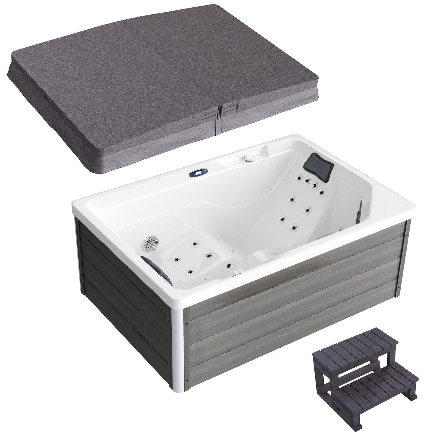 TroniTechnik Whirlpool Outdoor Spa GALERA weiß 190x130, Sanitäracryl, mit i günstig online kaufen