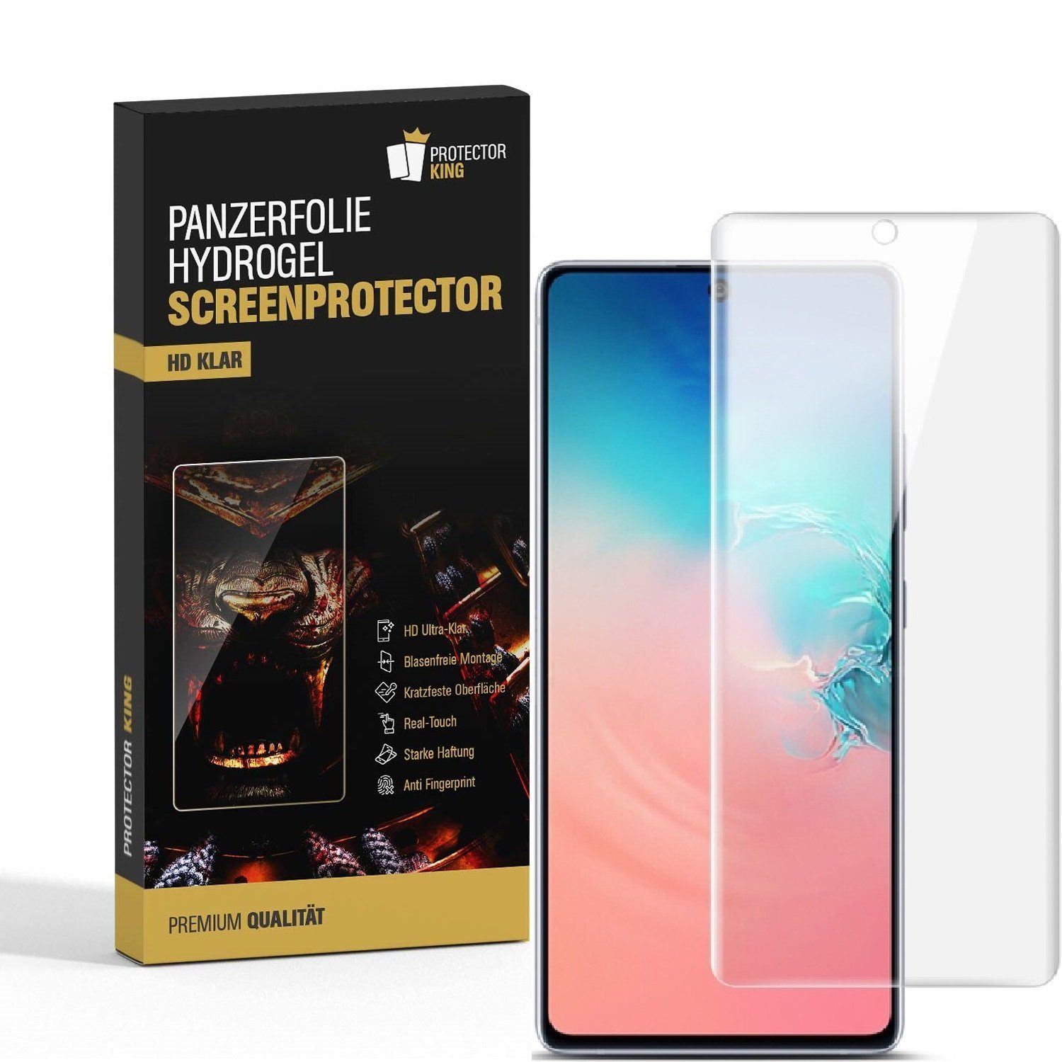 Protectorking Schutzfolie 1x Hydrogel-Glass für Samsung Galaxy Note 10 Lite Selbstheilend für, (1-Stück), Displayschutzfolie, Panzer Schutz, NANO ANTI-SHOCK HD KLAR